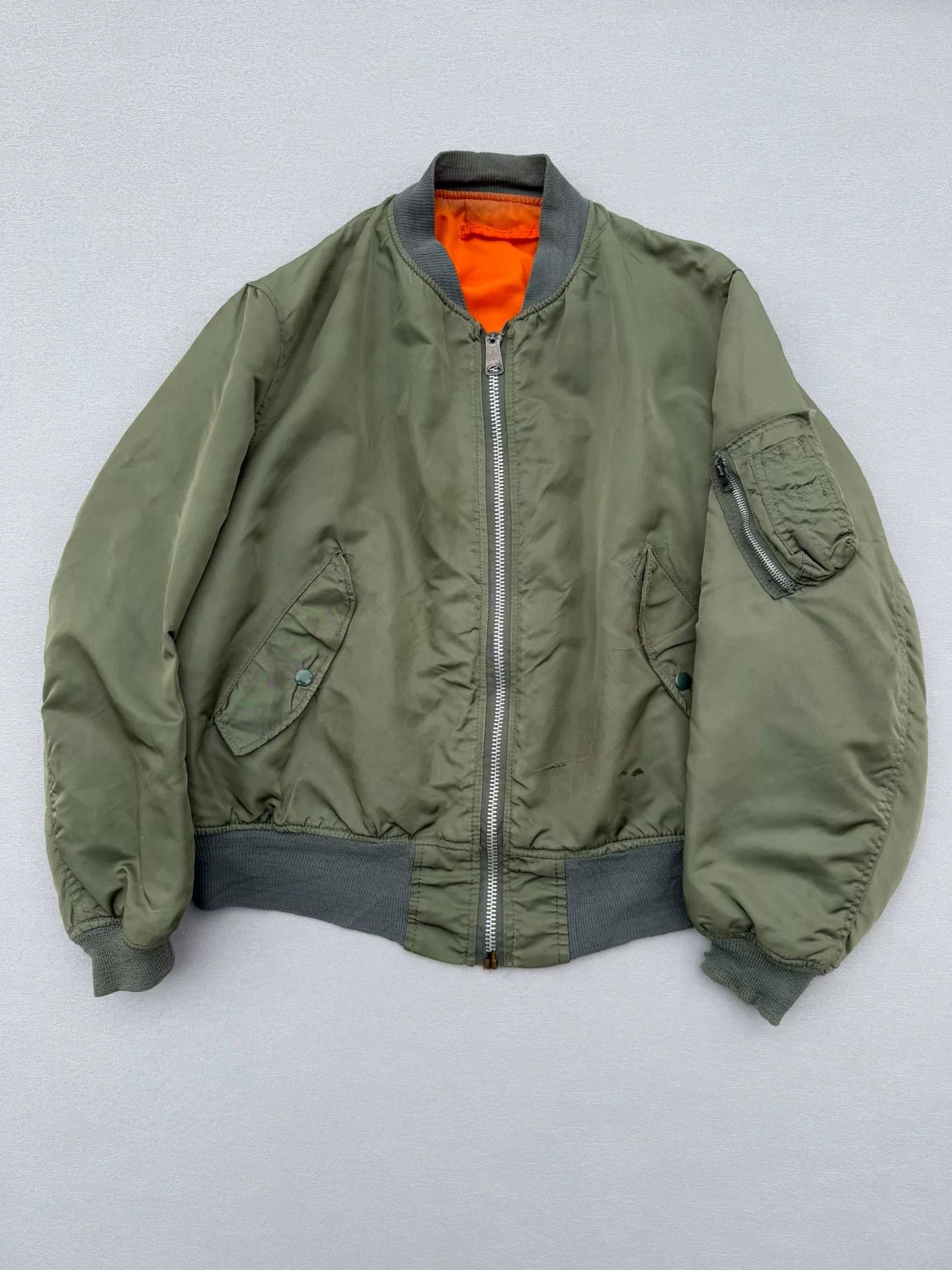 Vintage Vintage 80s Alpha USAF MA-1 Bomber Jacket Size US L / EU 52-54 / 3 - 1 Thumbnail