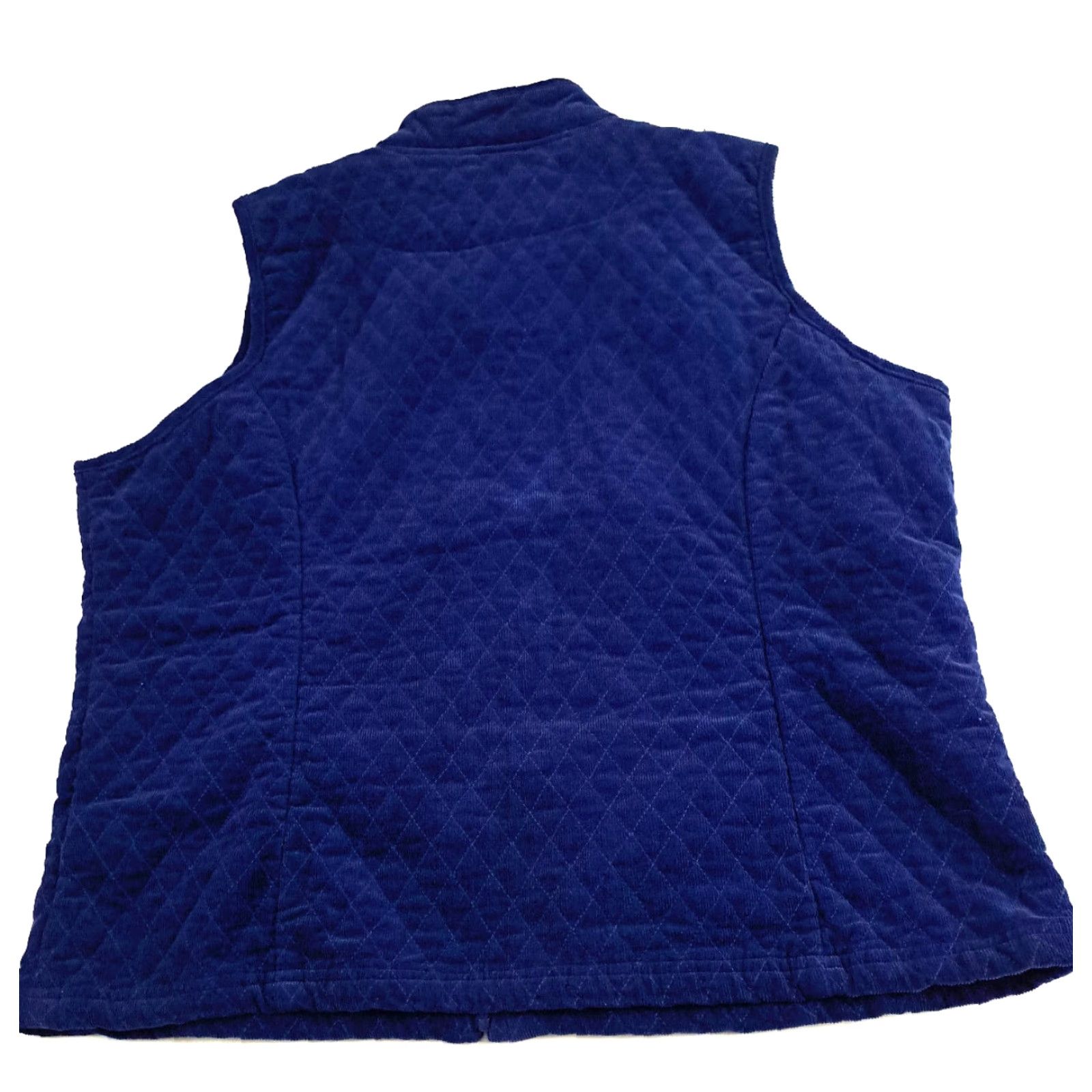 Basic Editions VINTAGE Quilted Blue Cotton Full Zip Outdoor Vest XL Editions Women Size XL / US 12-14 / IT 48-50 - 5 Thumbnail