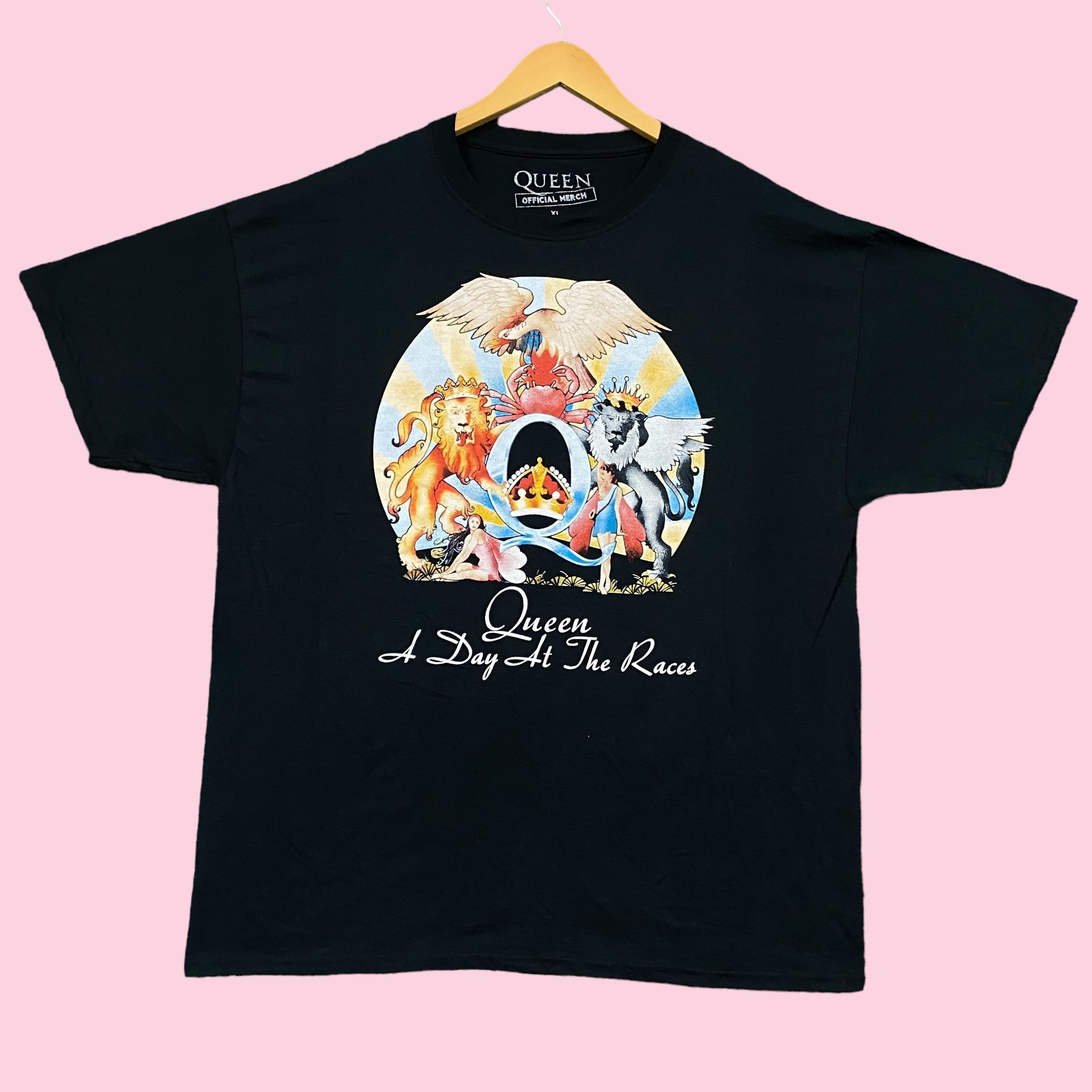 T-shirt Queen A Day At The Races Officiel - Taille Ample, 100% Coton, Noir, Neuf Avec étiquettes