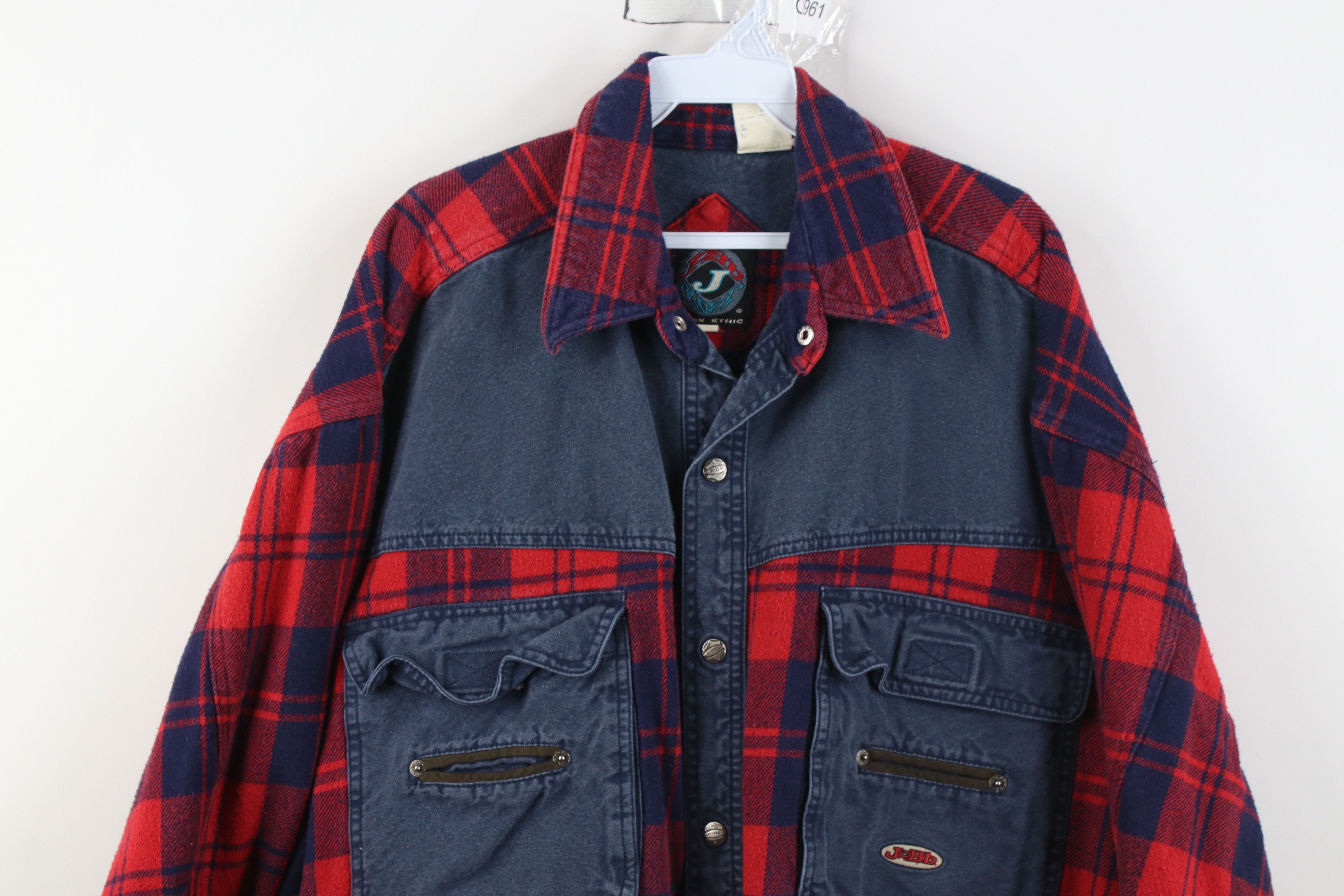 Vintage Vintage 90s Streetwear Big Pocket Flannel Button Shirt Plaid Size US XL / EU 56 / 4 - 2 Thumbnail