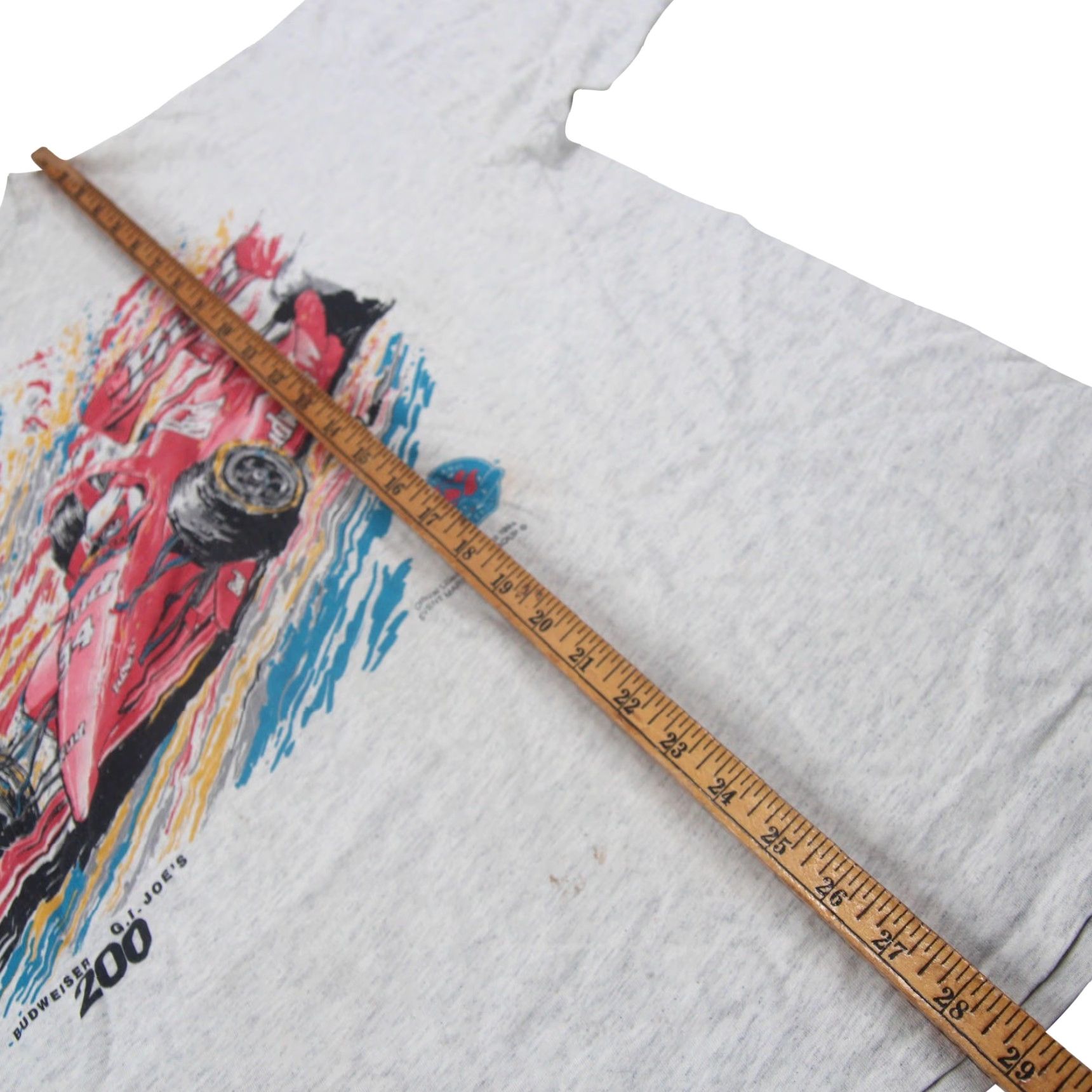 Budweiser VINTAGE Budweiser / G.I. Joe 200 Indie Racing graphic T Shirt Gray XL Mens Regular Large 200? Size US XL / EU 56 / 4 - 7 Thumbnail