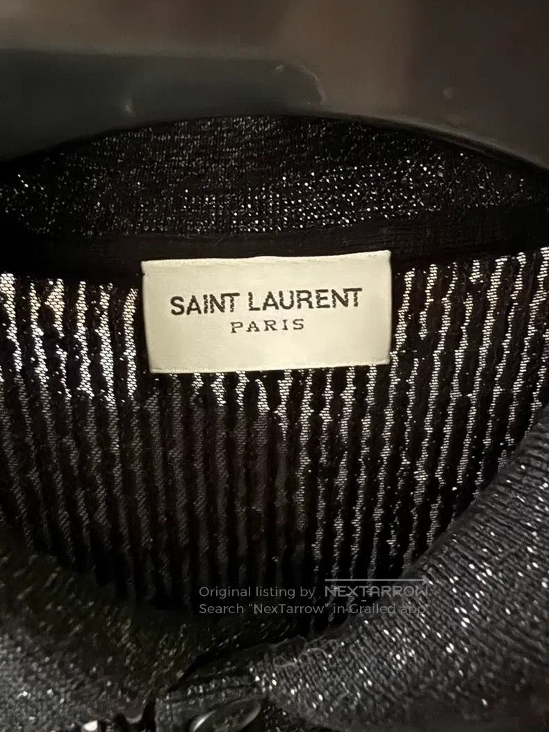 Saint Laurent Paris Saint Laurent Paris Black Sequin Polo Shirt Size US M / EU 48-50 / 2 - 5 Thumbnail