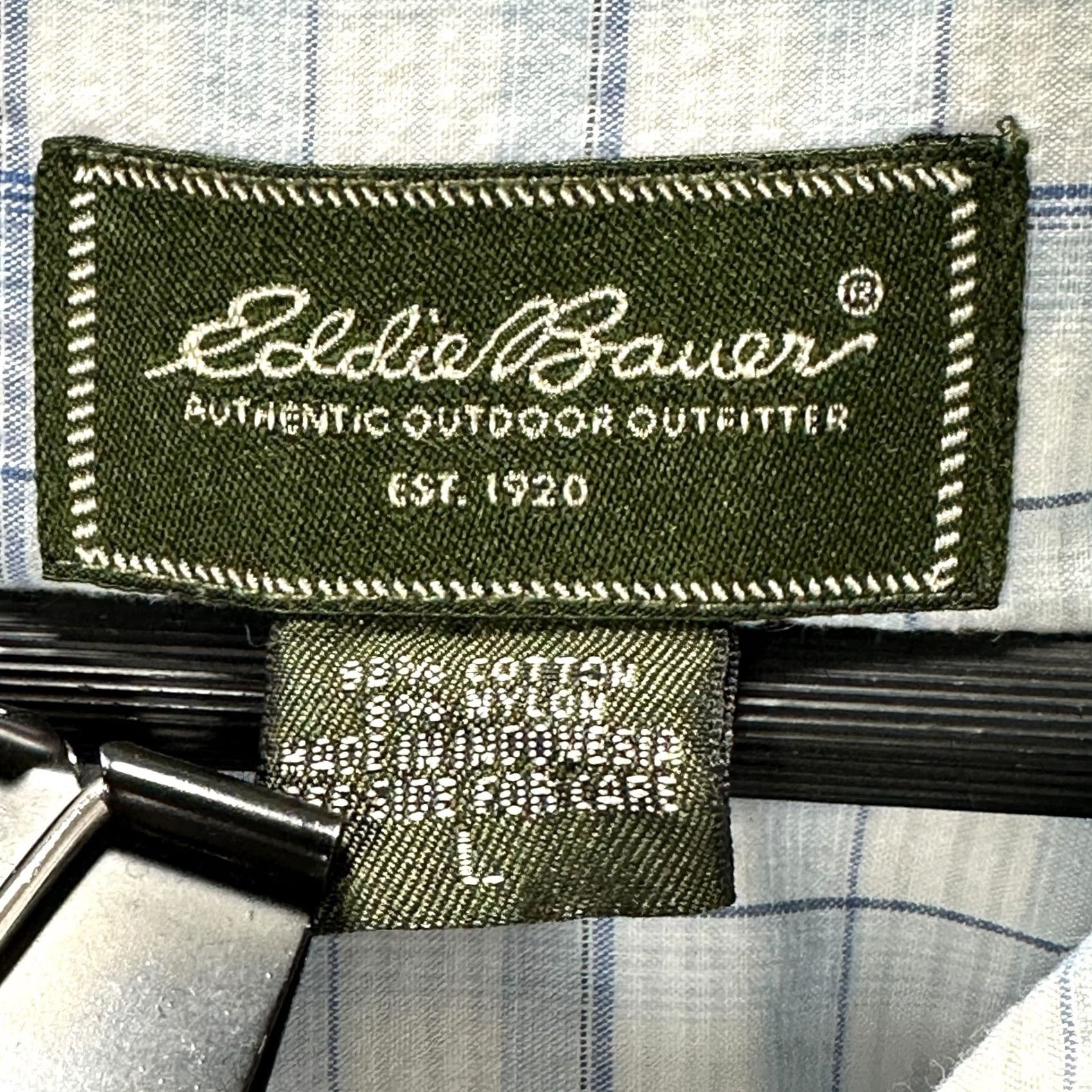 Eddie Bauer Eddie Bauer Shirt Mens Large Plaid Blue Short Sleeve Pocket Button-Up Cotton Nylon Size US L / EU 52-54 / 3 - 5 Thumbnail