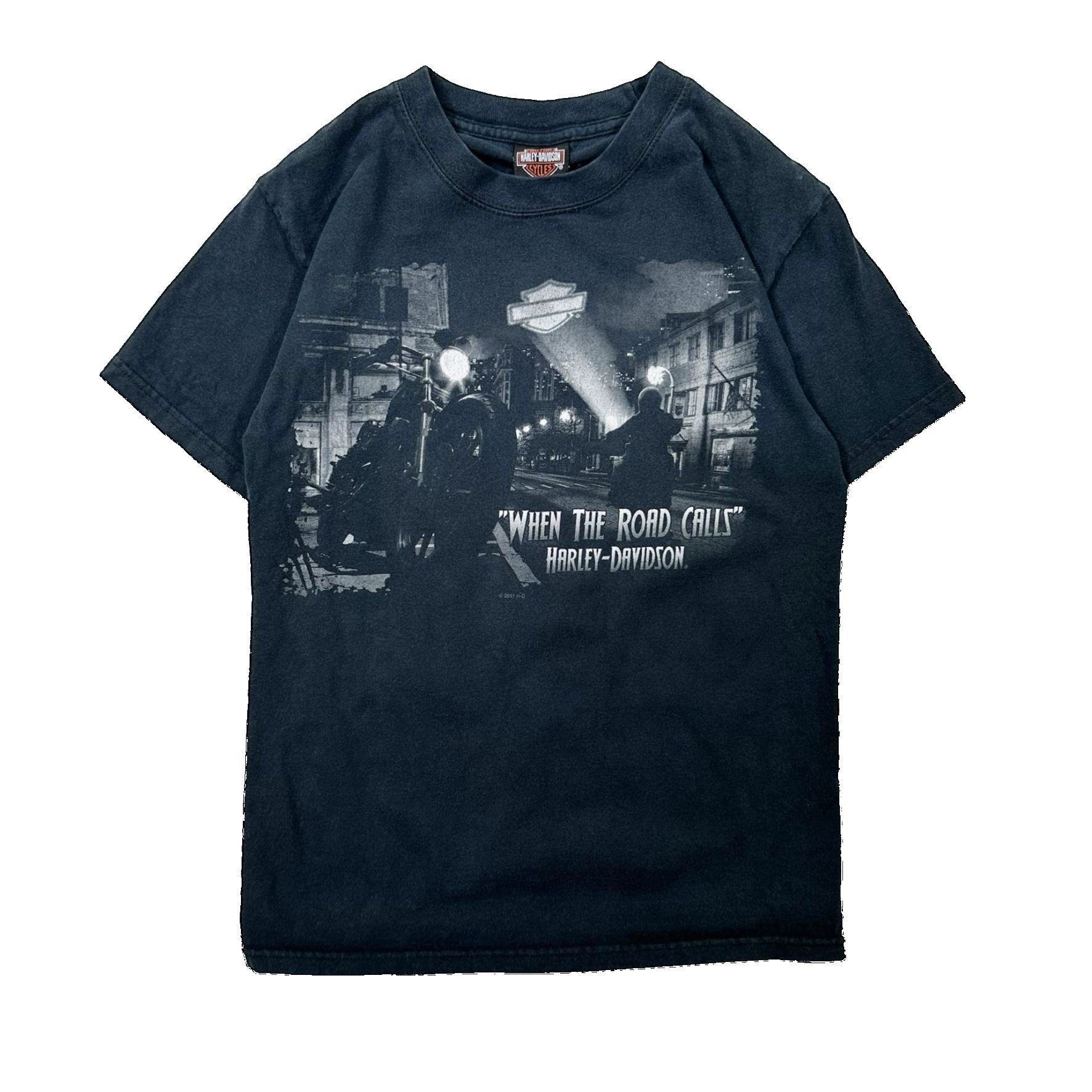 Vintage Vintage Harley Davidson When the Road Calls Graphic T Shirt Size US S / EU 44-46 / 1 - 1 Thumbnail