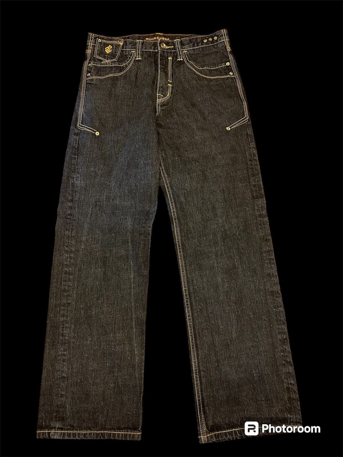 JNCO Crazy Y2K Baggy RocaWear Wide Leg Stones Denim Size US 32 / EU 48 - 2 Thumbnail