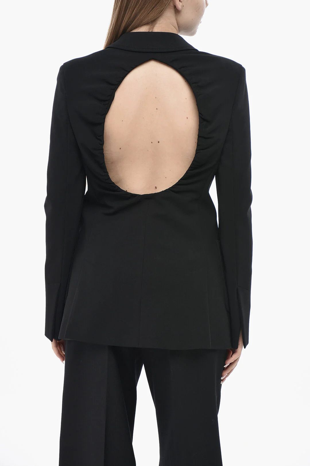 Max Mara og1mm0426 Backless Design Blazer in Black Size M / US 6-8 / IT 42-44 - 2 Thumbnail