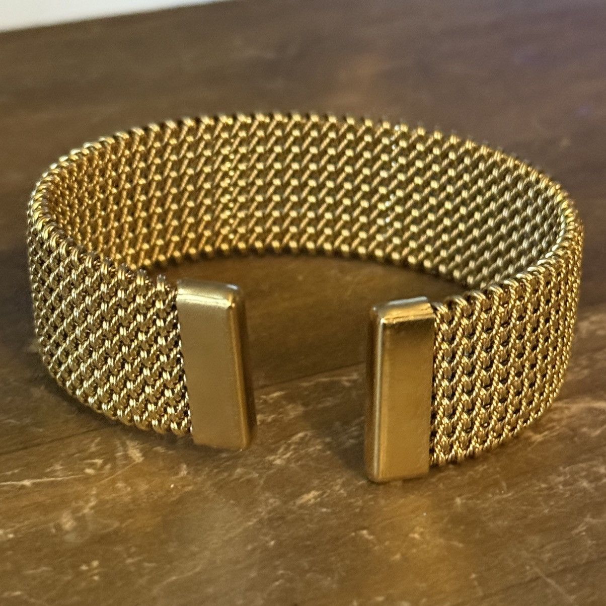 Other Gold tone woven mesh cuff bangle bracelet Size ONE SIZE - 4 Thumbnail