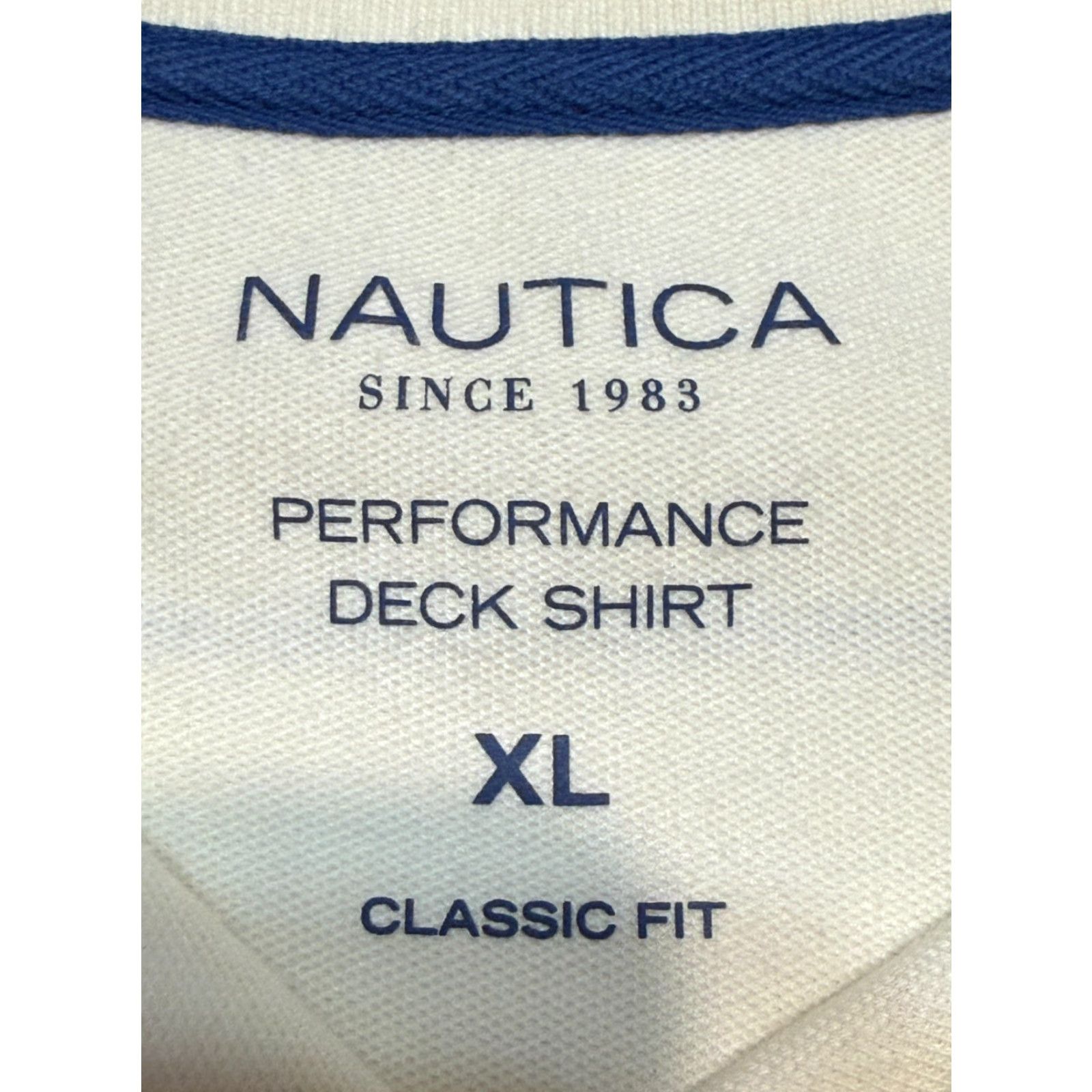 Nautica Nautica Shirts Men's XL White Polo Performance Deck Striped Classic Fit Size US XL / EU 56 / 4 - 4 Thumbnail