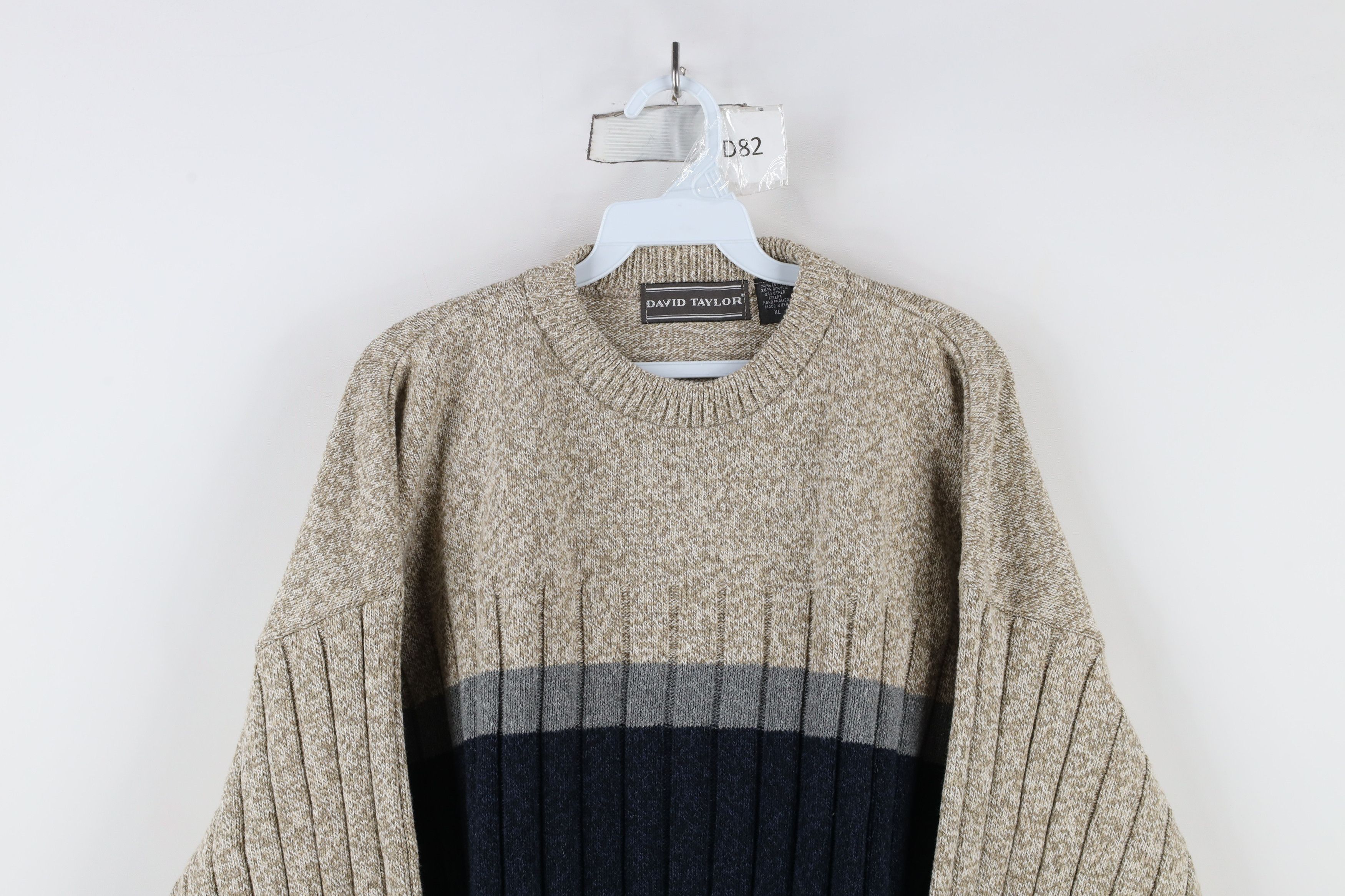 Vintage Vintage 90s Streetwear Ribbed Knit Crewneck Sweater USA Size US XL / EU 56 / 4 - 2 Thumbnail