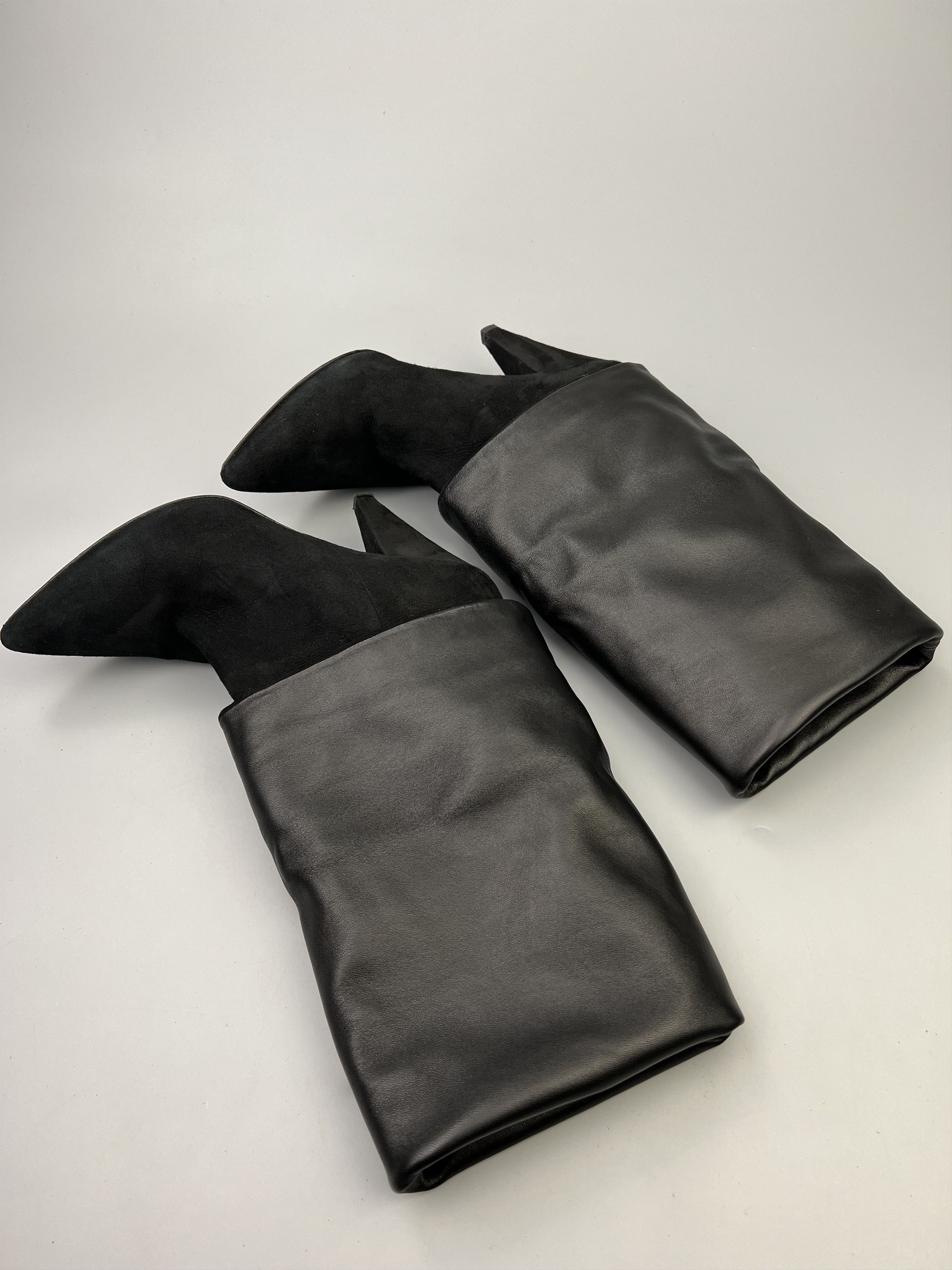 Prada Prada Black Suede Heel Knee Length Boots Size 34 Size US 4 / IT 34 - 3 Thumbnail