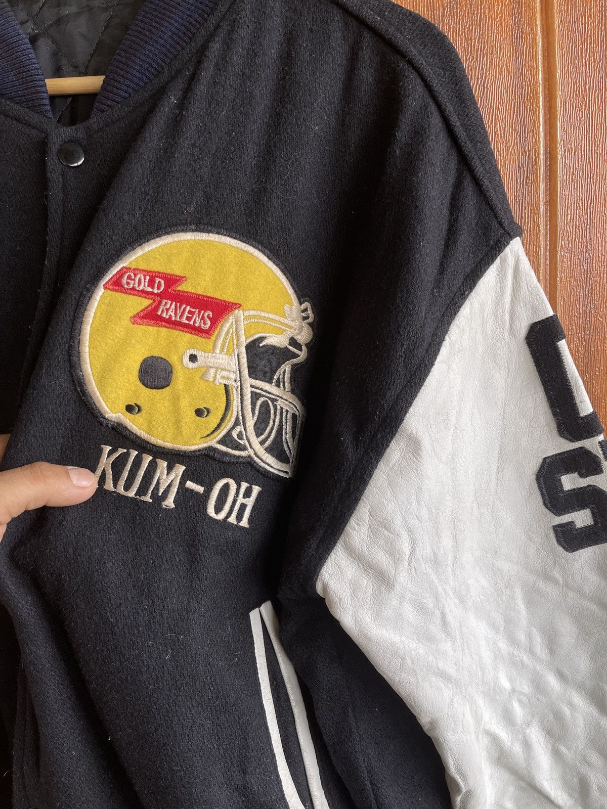 NFL Rare🔥Vtg 90s RAVENS KNUT Varsity Leather Jacket Size US XL / EU 56 / 4 - 11 Thumbnail