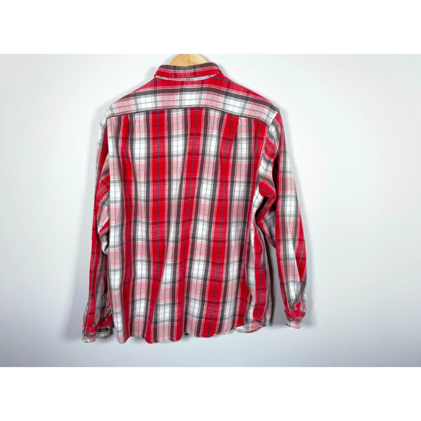 Vintage Polo Sport Shirt Men's XL Red Plaid Flannel Cotton Button-Up Grunge Preppy Size US XL / EU 56 / 4 - 2 Thumbnail