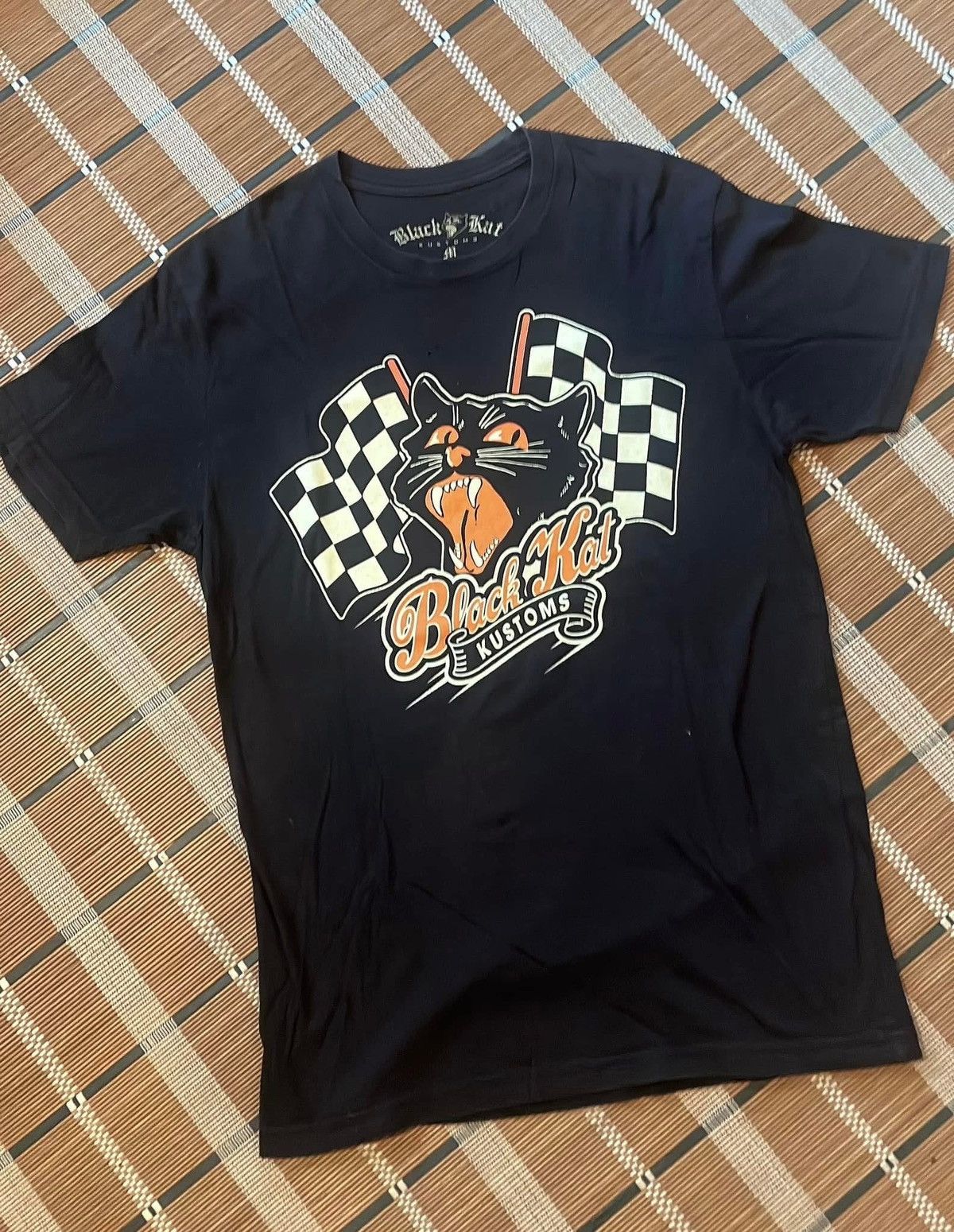 Band Tees × Vintage VTG Black Kat Kustoms Logo Original Size US M / EU 48-50 / 2 - 1 Thumbnail
