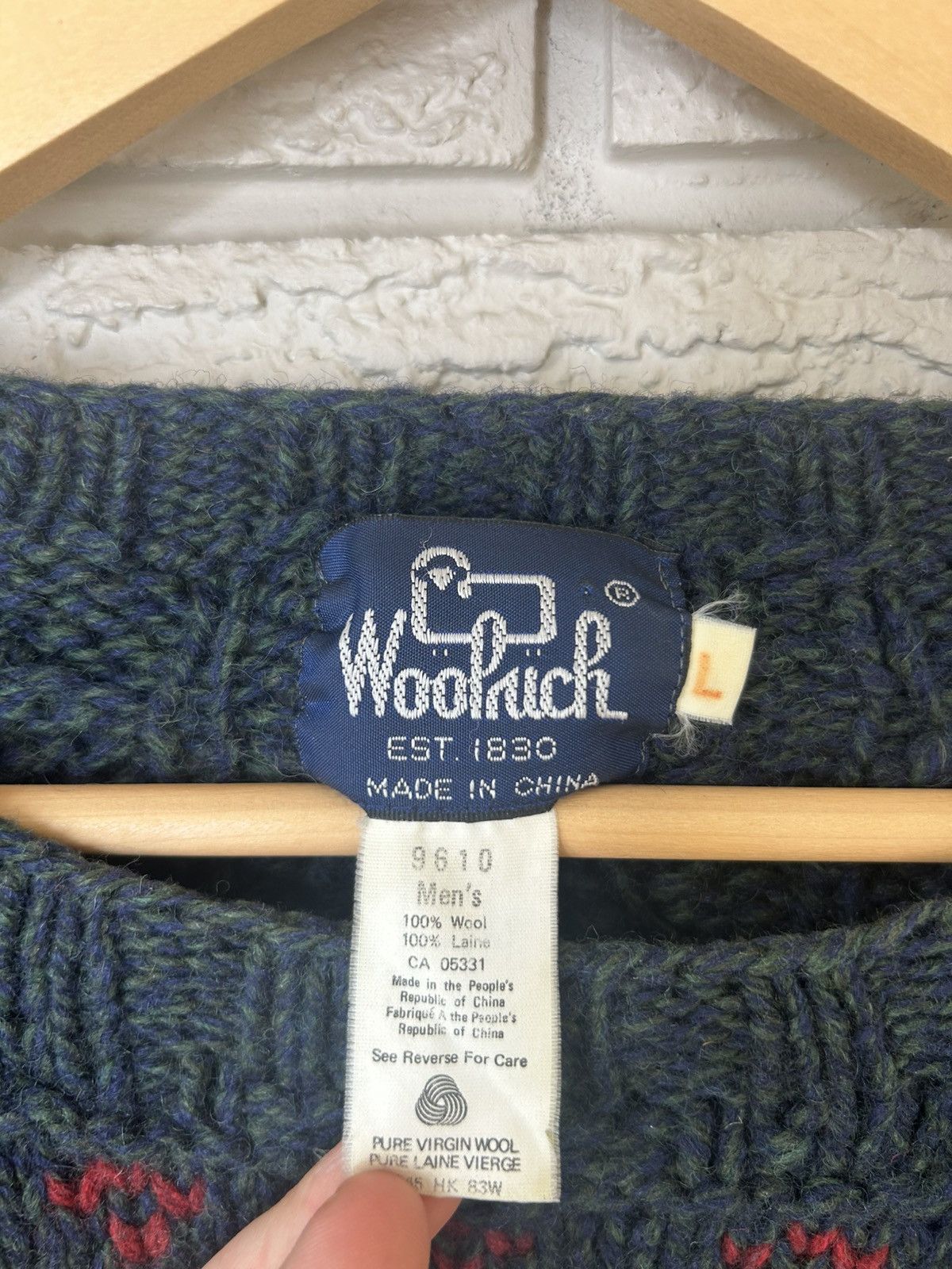Woolrich Woolen Mills Vintage 80s Woolrich Hunting Dog Cable Knit Sweater Size US L / EU 52-54 / 3 - 10 Thumbnail