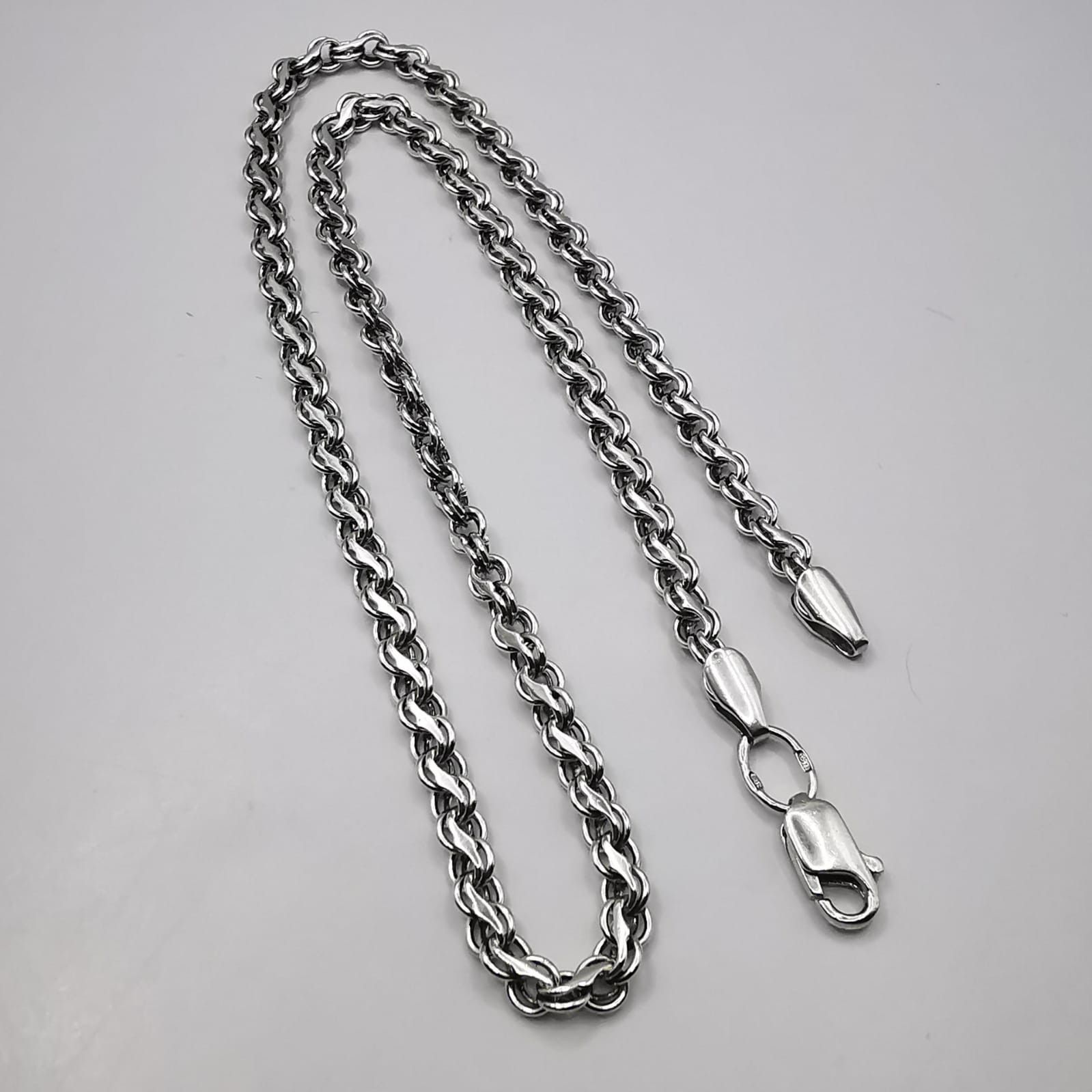 Vintage Jewelry Chain 925 Sterling Silver Signed  2470g
