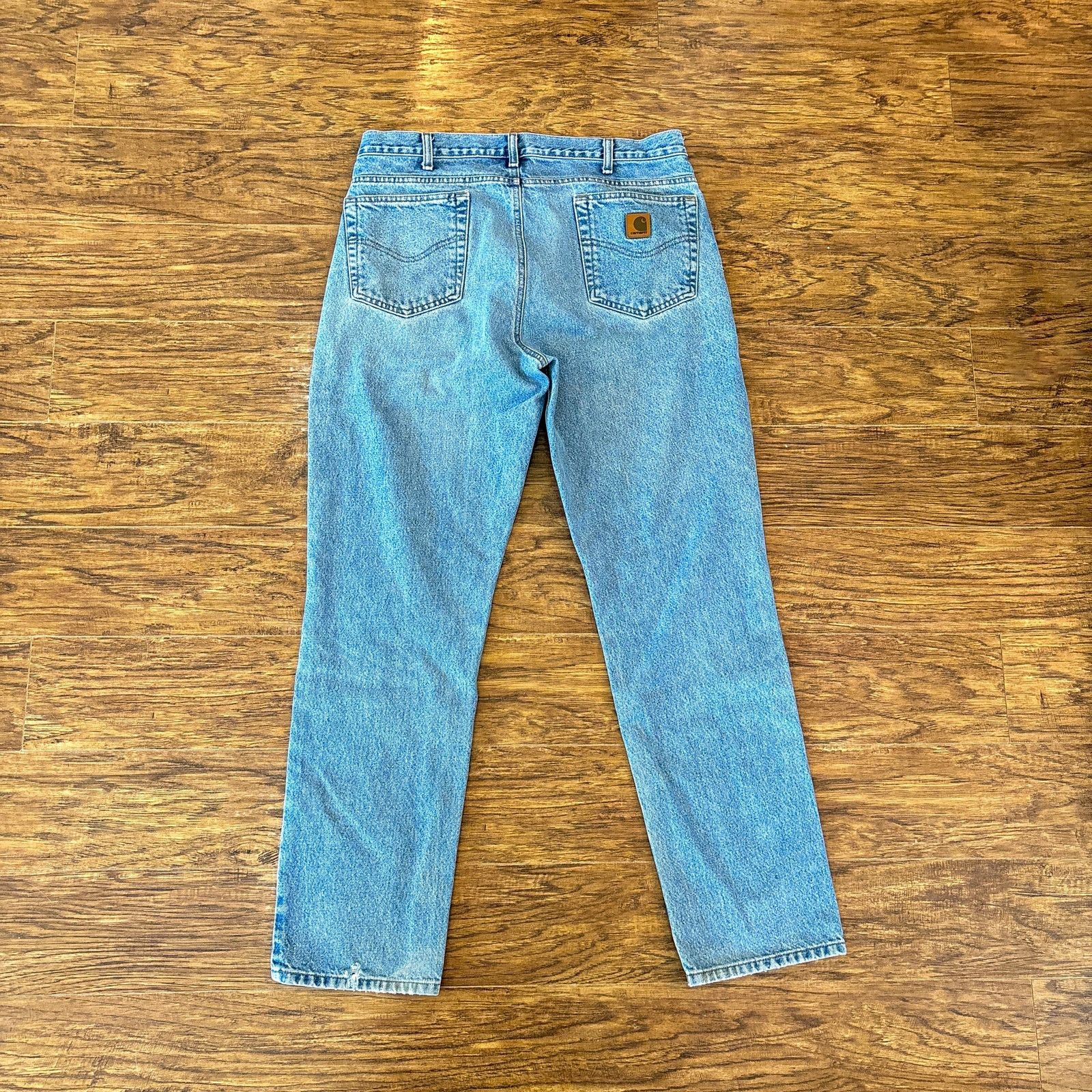 Carhartt Carhartt B18 STW Traditional Fit Work Blue Denim Jeans 36x32 Size US 36 / EU 52 - 4 Thumbnail