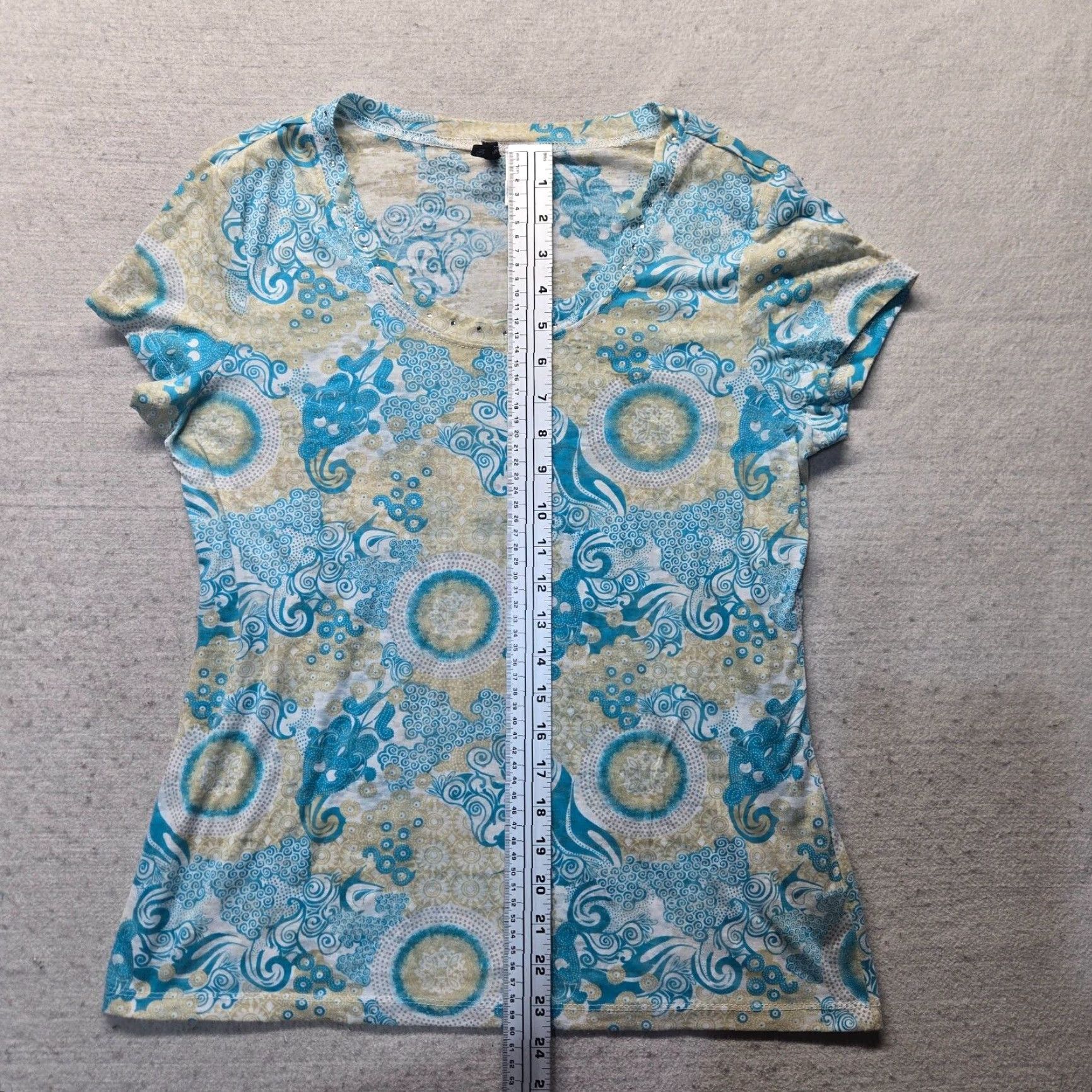 Vintage New Directions Blue Short Sleeve Shirt Adult Women's Large Casual T-Shirt Size L / US 10 / IT 46 - 5 Thumbnail