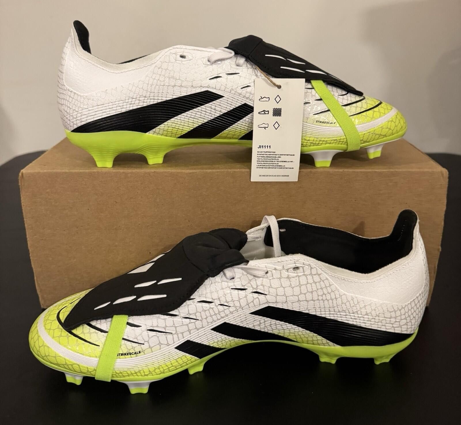 Adidas Adidas Predator League Soccer Cleats White Black Lemon Men's Size ONE SIZE - 3 Thumbnail