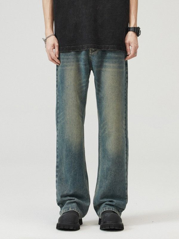 Men's American Retro Washed Flared Jeans