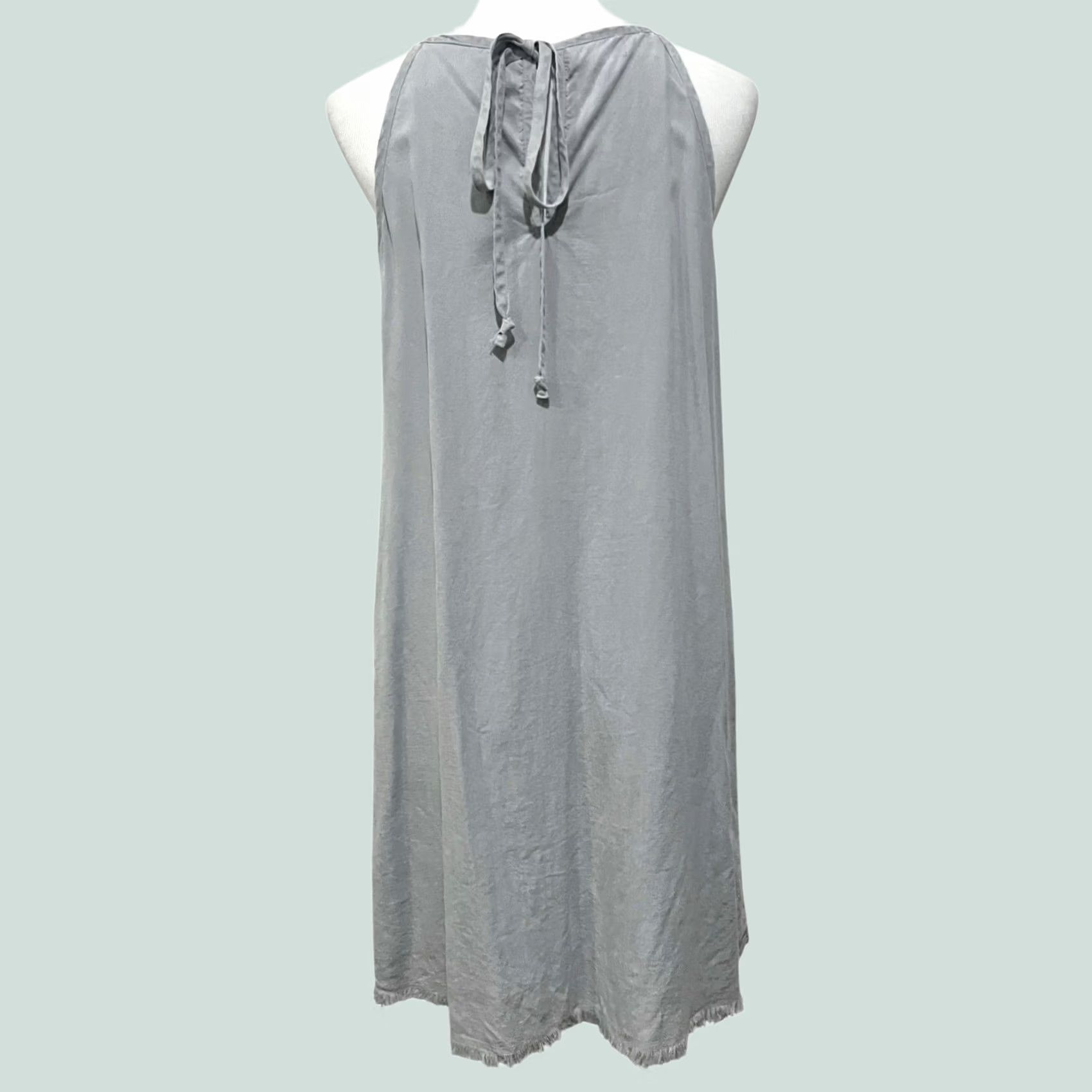 Anthropologie ANTHROPOLOGIE Cloth & Stone Shirt Dress L Gray High Neck Sleeveless Tie Swing Dress Women Short Casual Party/Cocktail Travel Summer Spring Fall Size L / US 10 / IT 46 - 1 Thumbnail