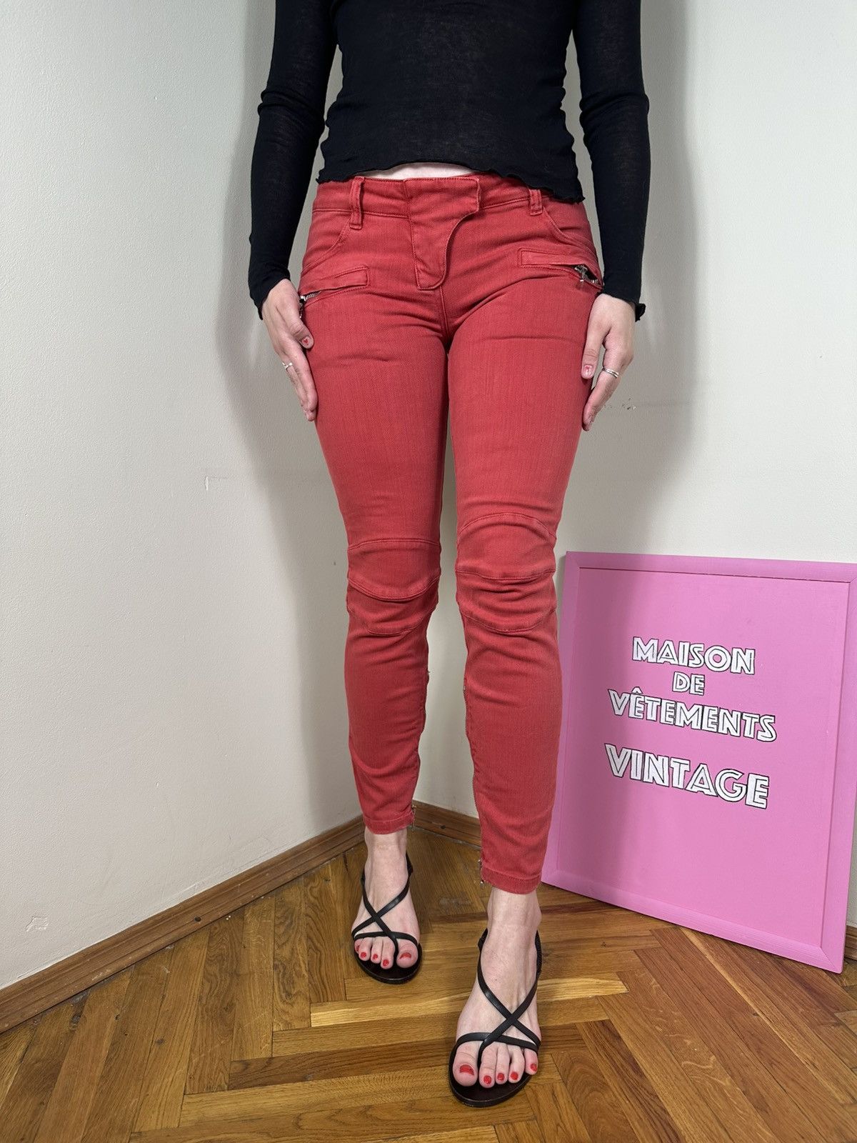 Balmain Balmain Paris Biker Jeans Pants Denim Low Rise Skinny Zipper Size 26" / US 2 / IT 38 - 2 Thumbnail