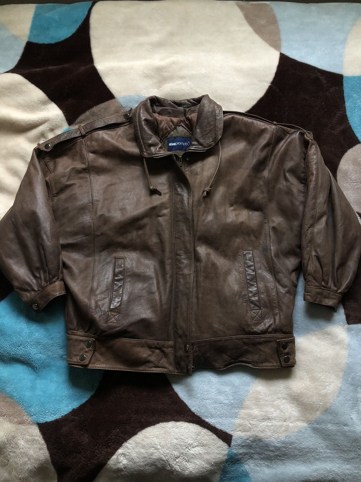Genuine Leather × Vintage 80s Vintage Impromptu Brown Leather Biker Jacket Faded Size US L / EU 52-54 / 3 - 1 Thumbnail