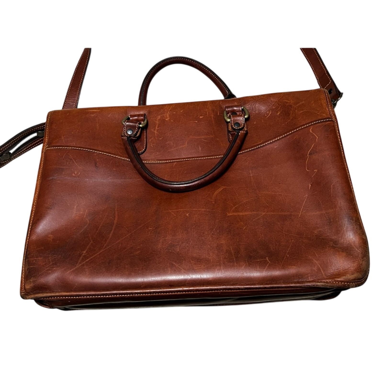 Vintage VTG Leather LEVENGER Messenger Briefcase Bags MADE ENGLAND Size ONE SIZE - 3 Thumbnail