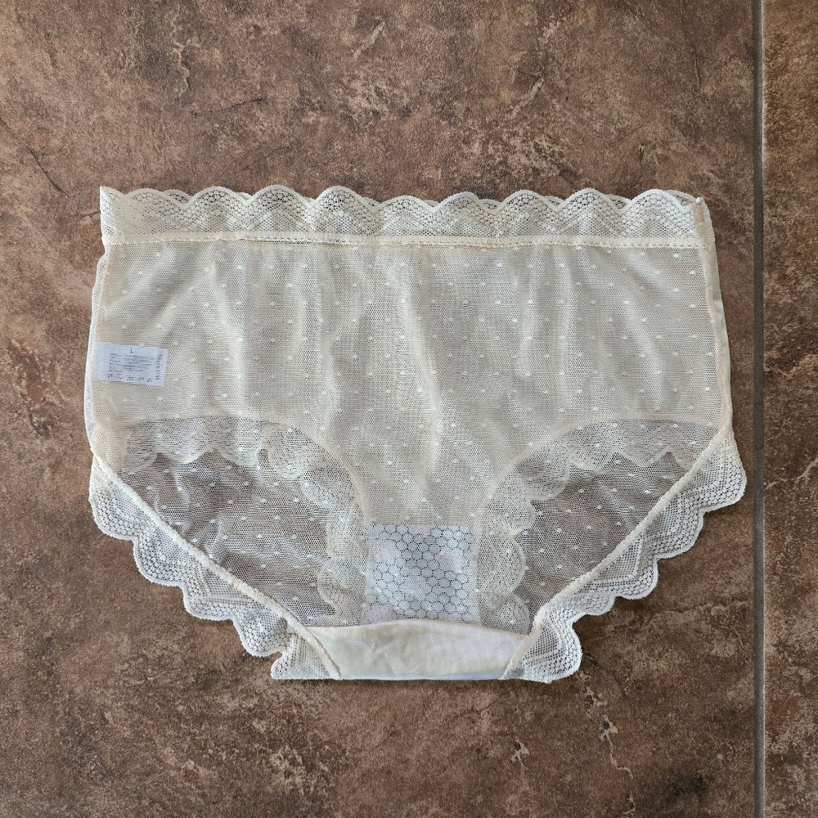 Other Cream Shell Trim Back Sheer Panty Size ONE SIZE - 2 Thumbnail