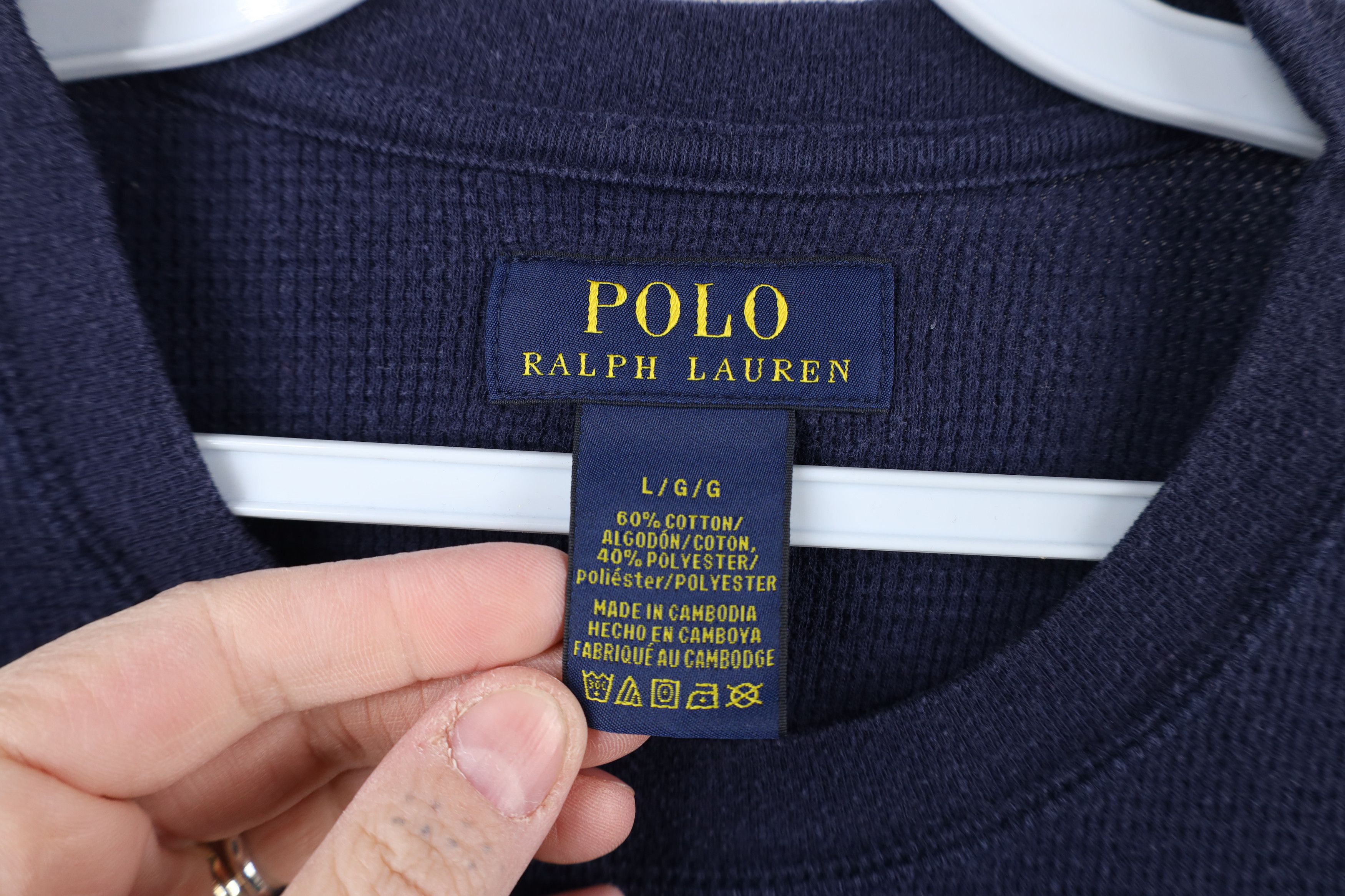 Ralph Lauren × Vintage Vintage Ralph Lauren Thermal Waffle Knit Long Sleeve T-Shirt Size US L / EU 52-54 / 3 - 7 Thumbnail