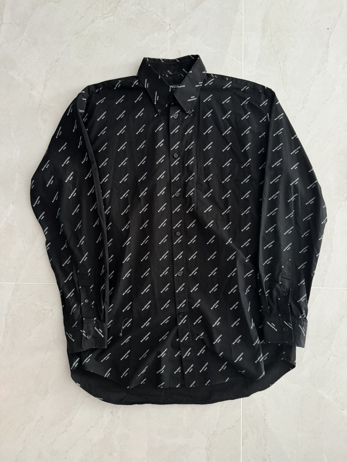 Balenciaga Balenciaga Black Logo Striped Shirt Demna Gvasalia Size US XL / EU 56 / 4 - 2 Thumbnail