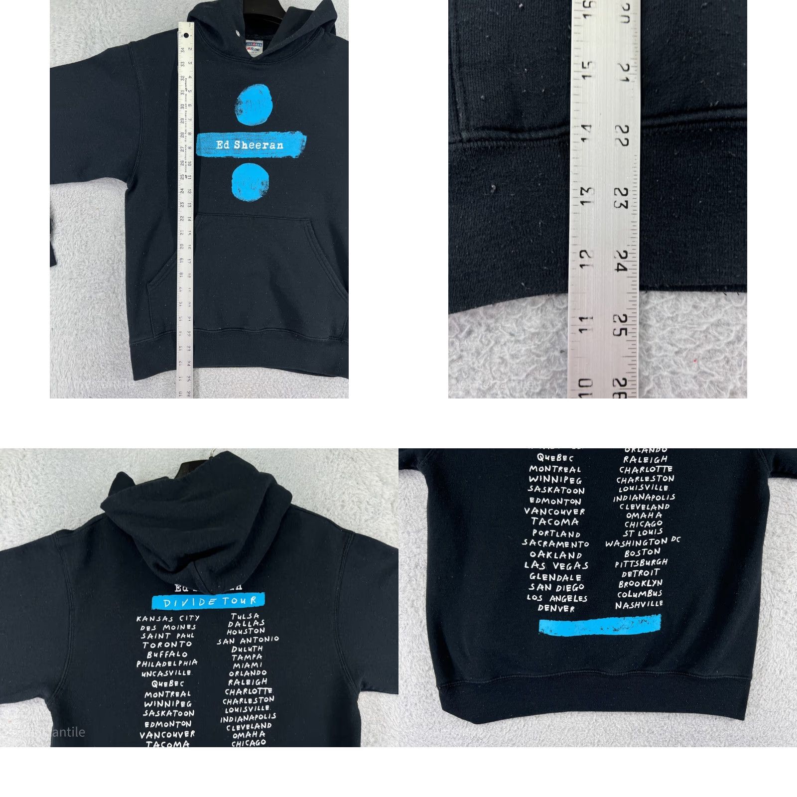Vintage Ed Sheeran Hoodie Shirt Adult Small Black Cotton Blend Jersey Logo Pocket Zip Full Zip Pullover 2017 Tour Black Mens Size US S / EU 44-46 / 1 - 9 Thumbnail