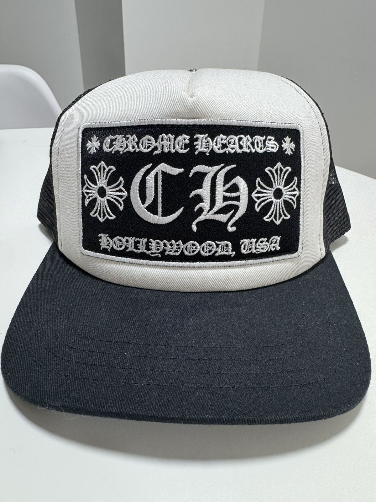 Chrome Hearts White and Black Chrome Hearts Trucker Hat Size ONE SIZE - 1 Thumbnail