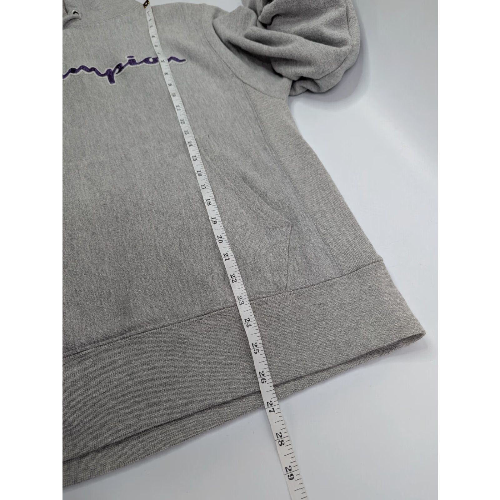 Champion VINTAGE Champion Hoodie Gray Logo Spell Out Size Medium Regular Men Pullover Reversible Long Sleeve Drawstring Fall Winter Spring Climate Active Size US M / EU 48-50 / 2 - 5 Thumbnail