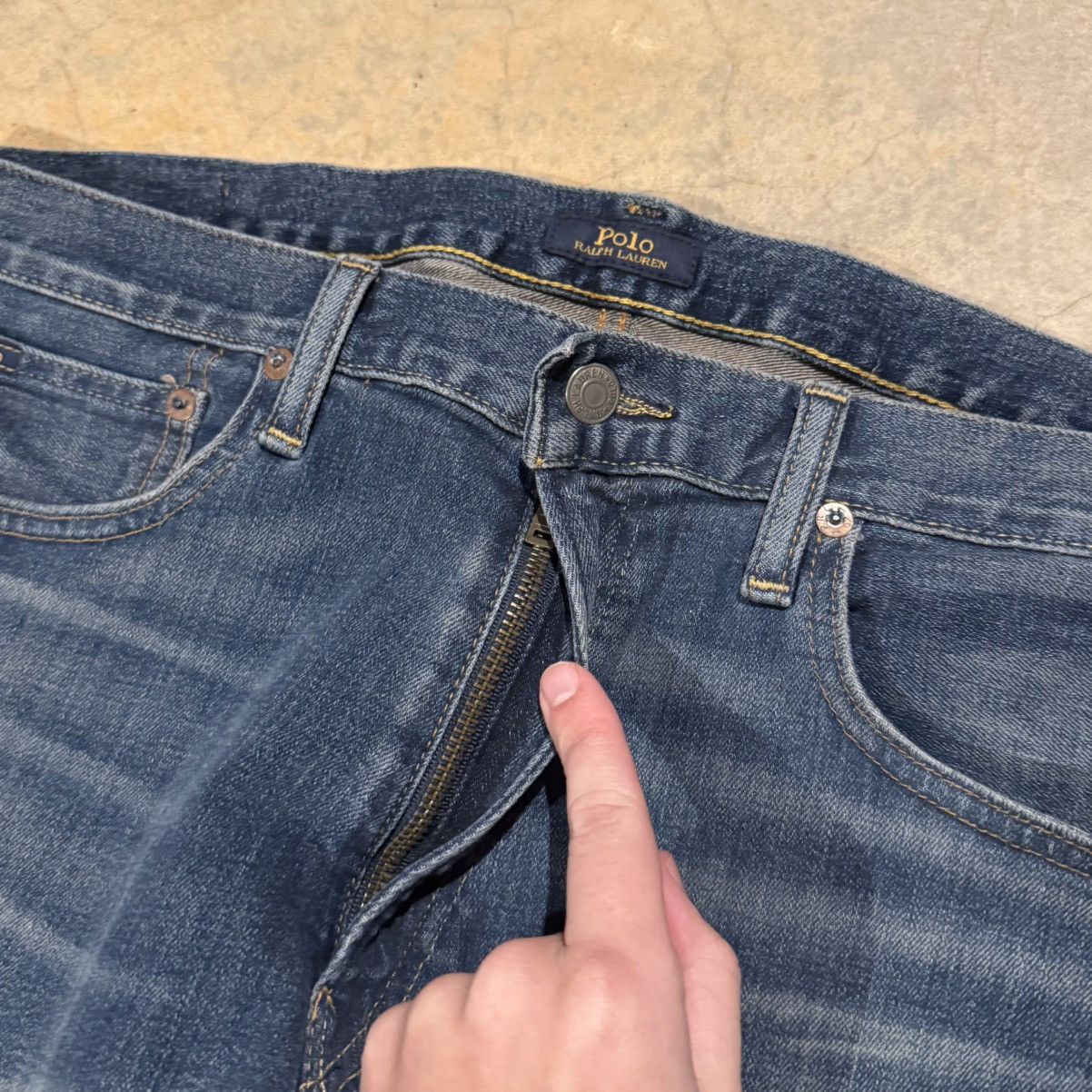 Polo Ralph Lauren Vtg Polo Ralph Lauren Faded Indigo Sullivan Slim Denim Size US 35 - 5 Thumbnail