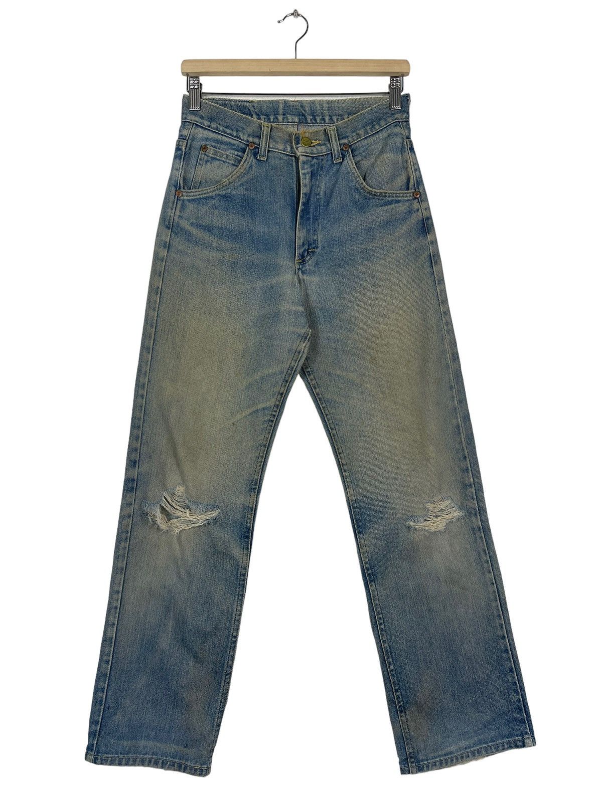 image of 80's Lee Rider Ripped Denim Jeans in Blue, Men's (Size 28)