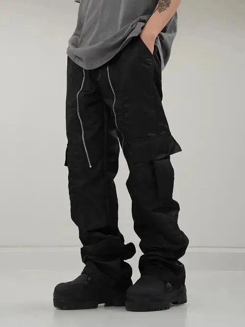 Jean utility pleated zipper punk cargo pants Size US 32 / EU 48 - 3 Thumbnail