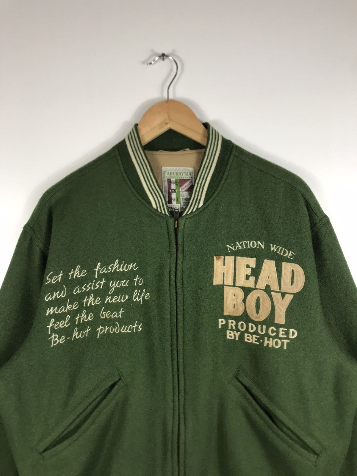 Vintage ⚡️Vintage Aburaysia Head Boy Wool Zipper Varsity Jacket Size US L / EU 52-54 / 3 - 4 Thumbnail