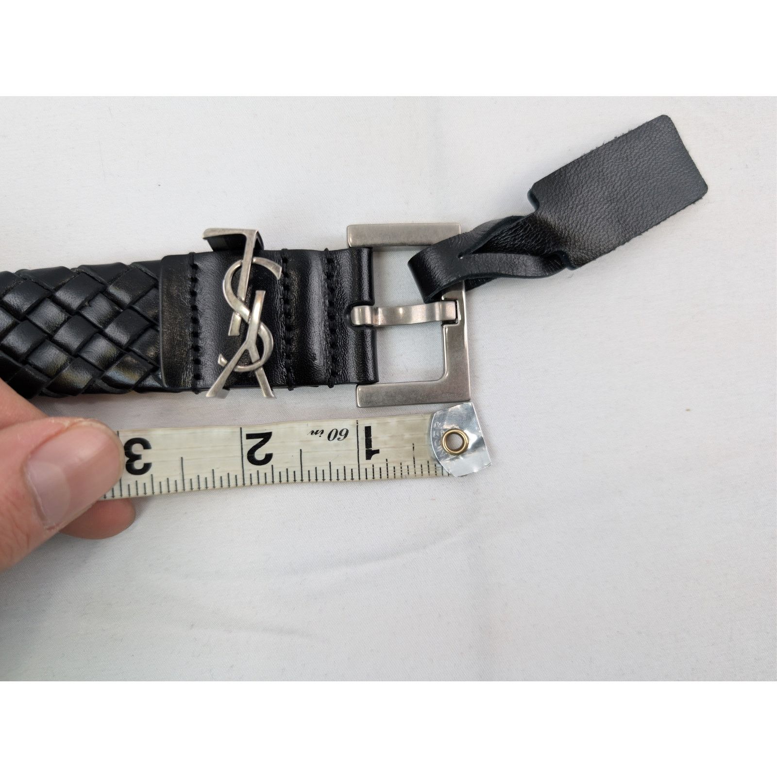 Saint Laurent Paris o1rshd1 Size: 95 / YSL Cintura Misfits C/Tresse Belt Black Size 38 - 10 Thumbnail