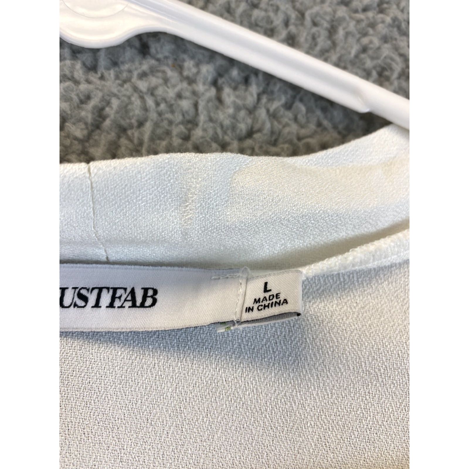 Vintage Just Fab Women's Blouse Long Sleeve V-Neck White Large Womens Size L / US 10 / IT 46 - 5 Thumbnail