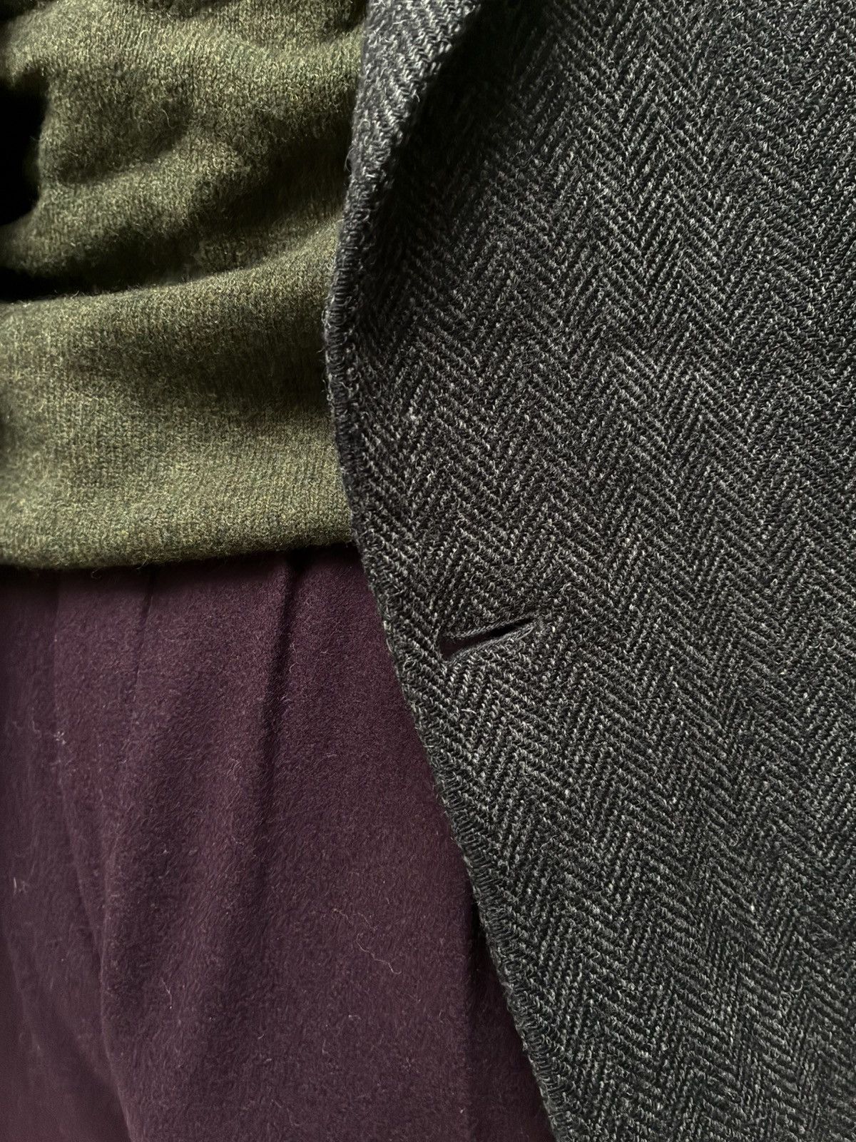 Harris Tweed MARIO BARUTTI HARRIS TWEED EXCLUSIVE HERRINGBONE SPORT COAT Size 44R - 8 Thumbnail