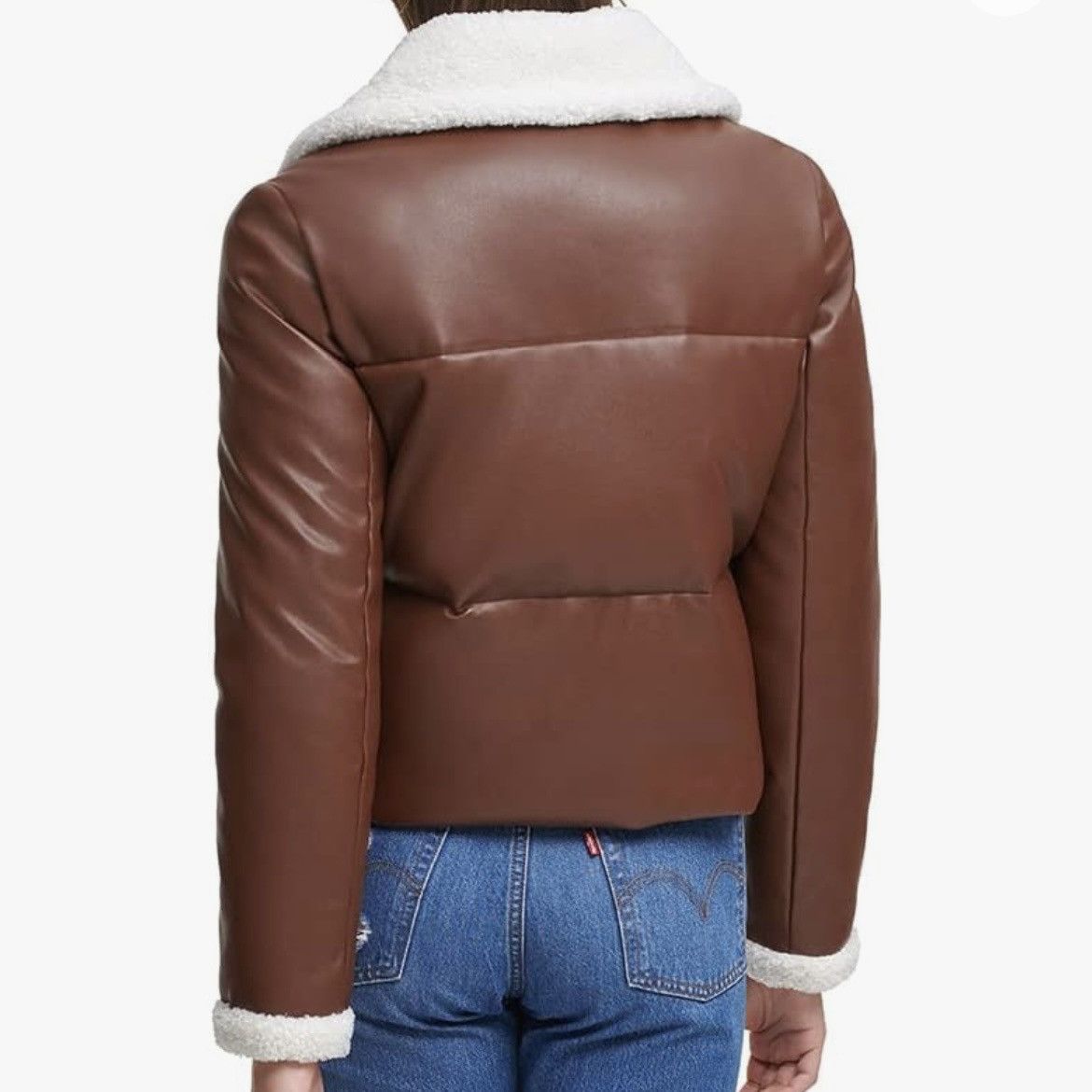 Levi's Levi's Sherpa-Trimmed Faux-Leather Puffer Coat Size L / US 10 / IT 46 - 3 Thumbnail