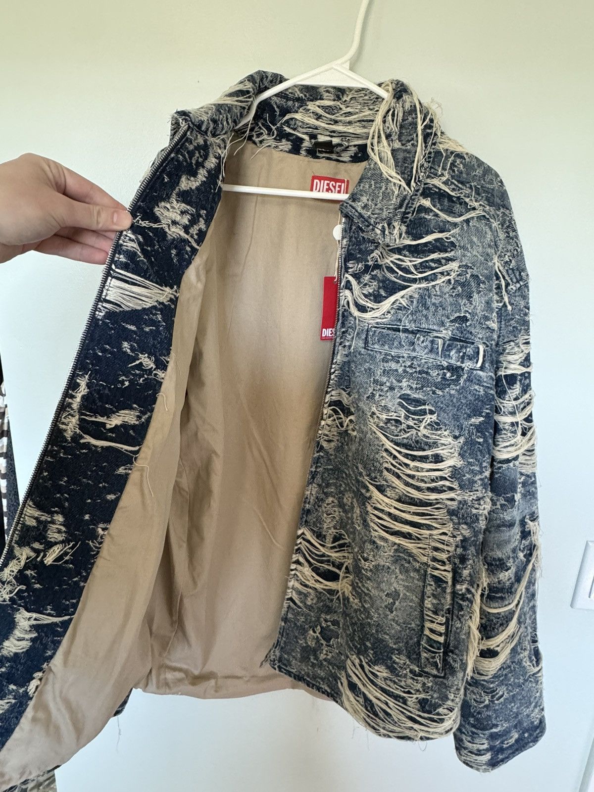 Diesel Diesel Distressed Denim Zip-Up Jacket Size US L / EU 52-54 / 3 - 4 Thumbnail