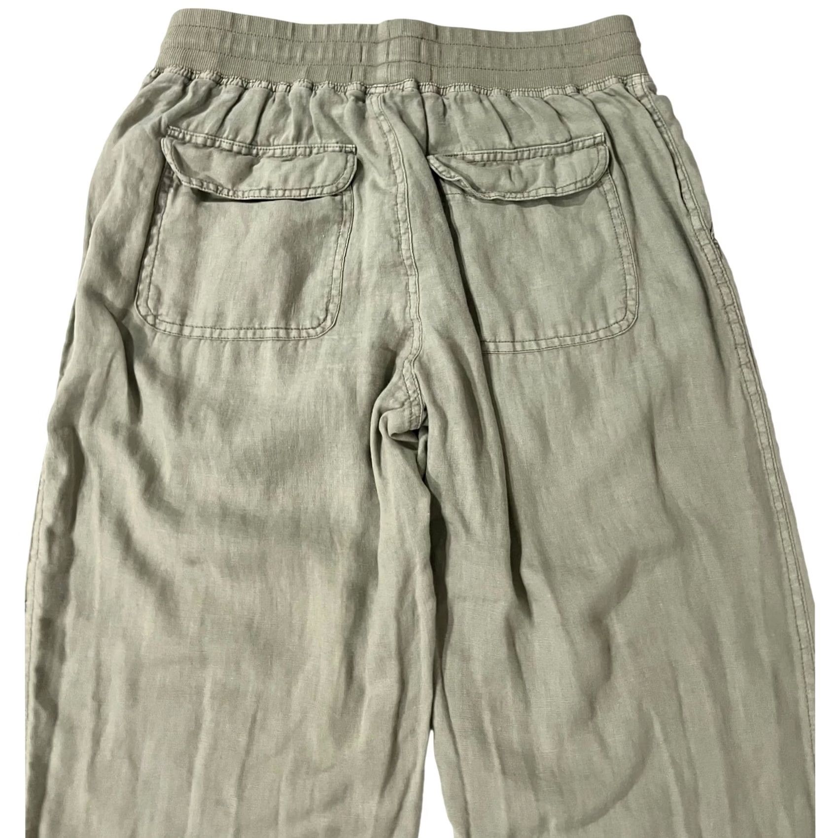 Vintage C&C California 100% Linen Jogger Pants Pull On Womens Sage Green Sz M Shirt/Women's Jogger Linen Solid 90s? Size 32" / US 10 / IT 46 - 5 Thumbnail