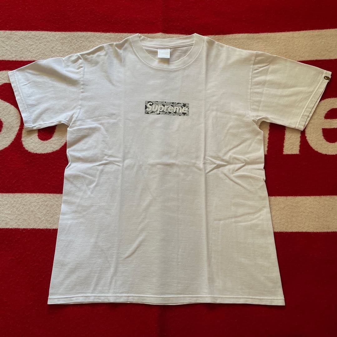 Bape Supreme x BAPE Gray Psyche Camo Box Logo Tee 2000-01 MEDIUM Size US M / EU 48-50 / 2 - 2 Thumbnail