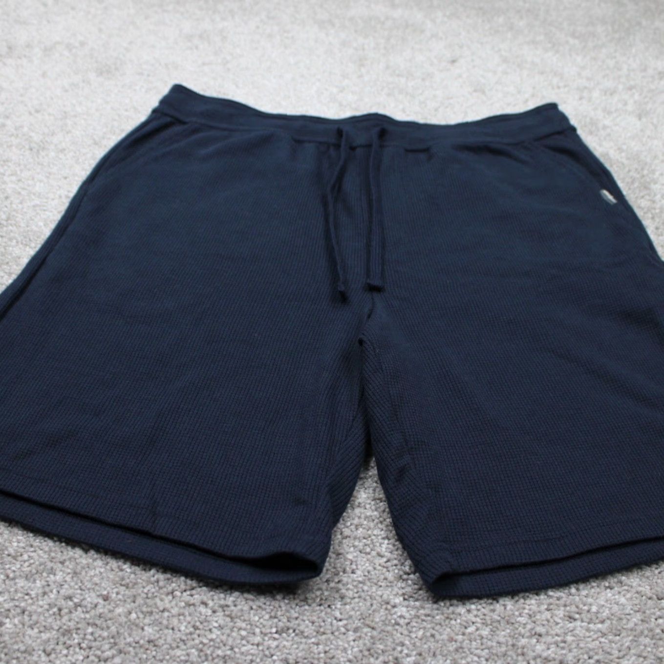 Eddie Bauer Eddie Bauer Mens Medium Blue Lounge Shorts Cotton/Poly 8" Inseam Sweat Knit Pockets Logo Flat Front Casual Size US 31 - 2 Thumbnail