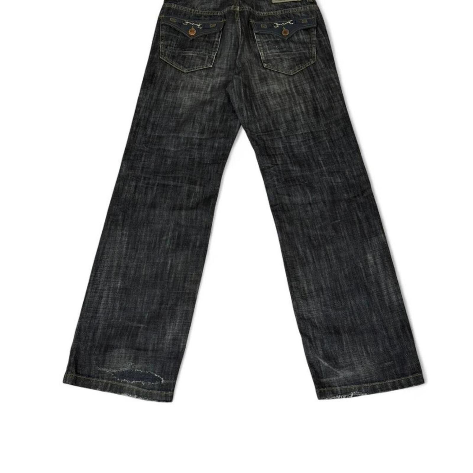 True Religion Y2K vintage Maru carbon black shade straight fit denim jeans Size 31" - 2 Thumbnail