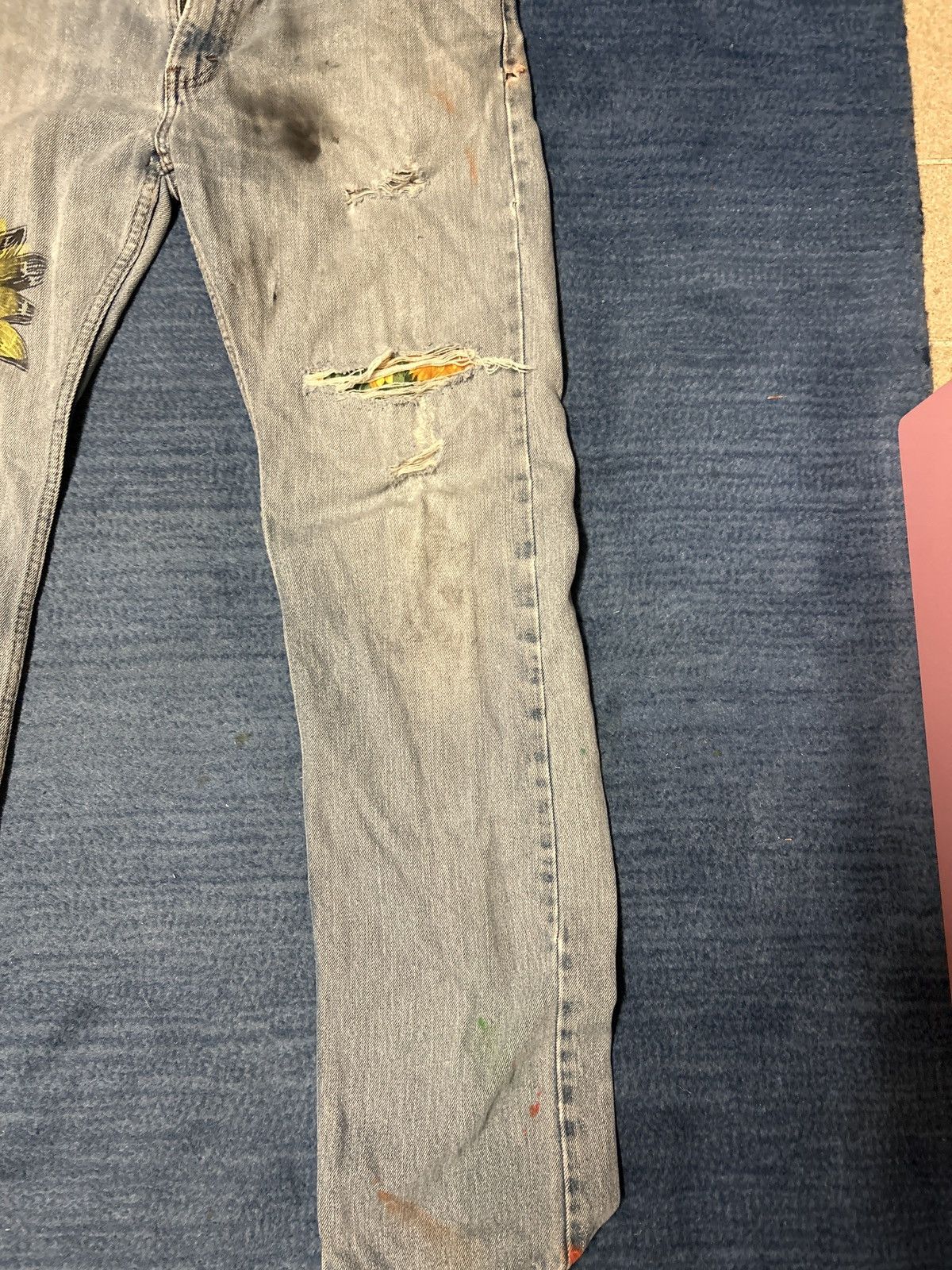 Levi's Vintage Clothing Levis 505 straight fit vintage custom handpainted design Size US 34 / EU 50 - 4 Thumbnail