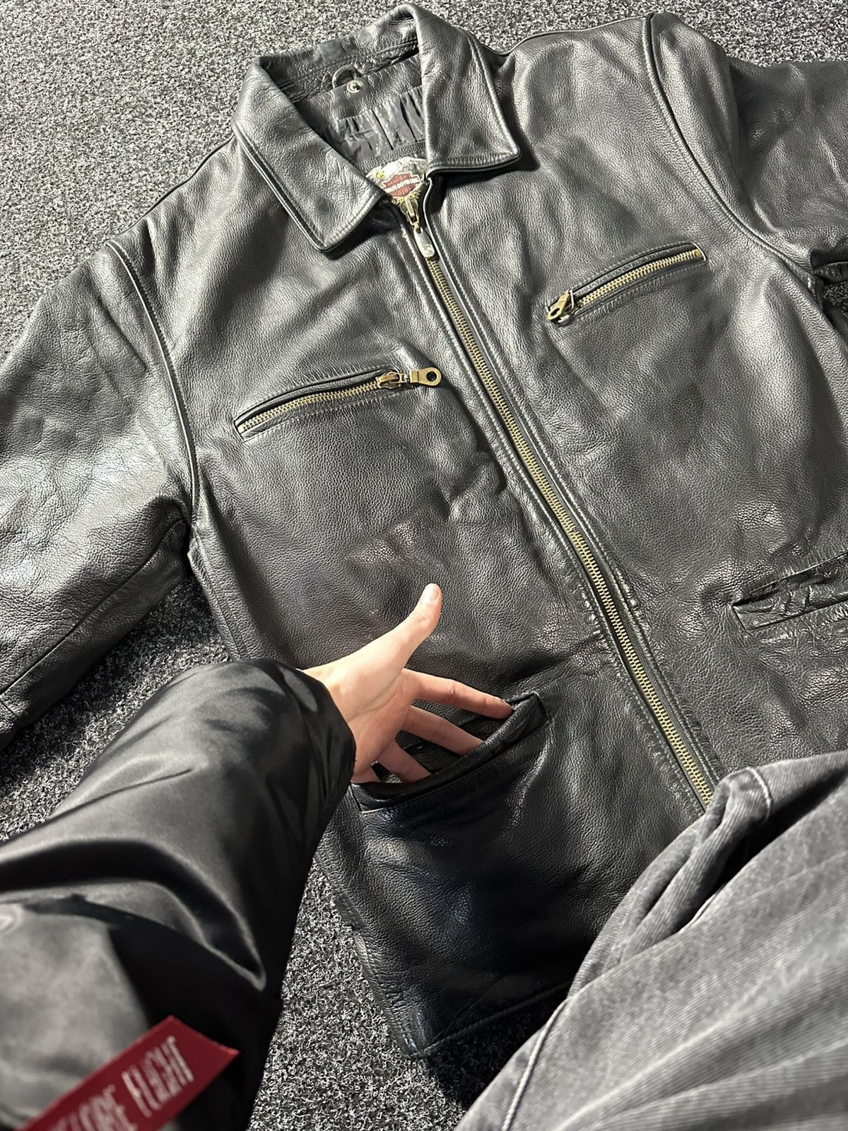 Harley Davidson × Leather 🚨Vintage 90s Leather Biker Jacket-West Style Maison Margiela Size US M / EU 48-50 / 2 - 4 Thumbnail