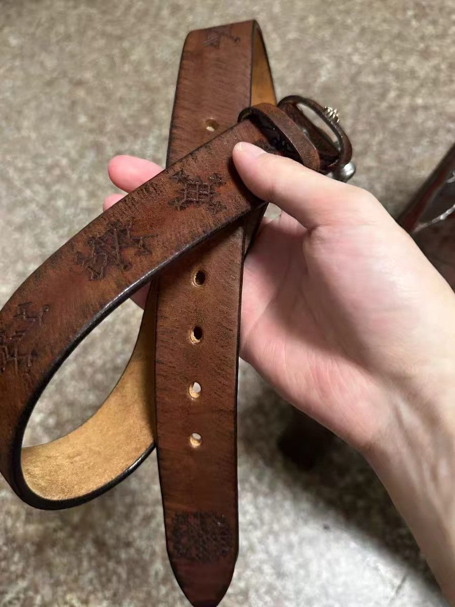 Other Vegetable-Tanned Leather Retro Carved Belt Size ONE SIZE - 3 Thumbnail