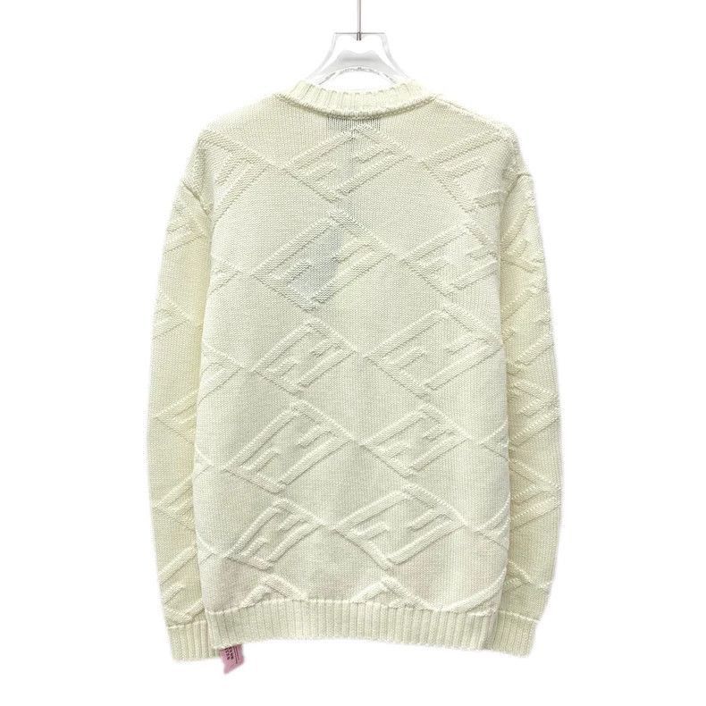 Fendi Beige Logo Embossed Knit Crewneck Sweater Size US S / EU 44-46 / 1 - 2 Thumbnail